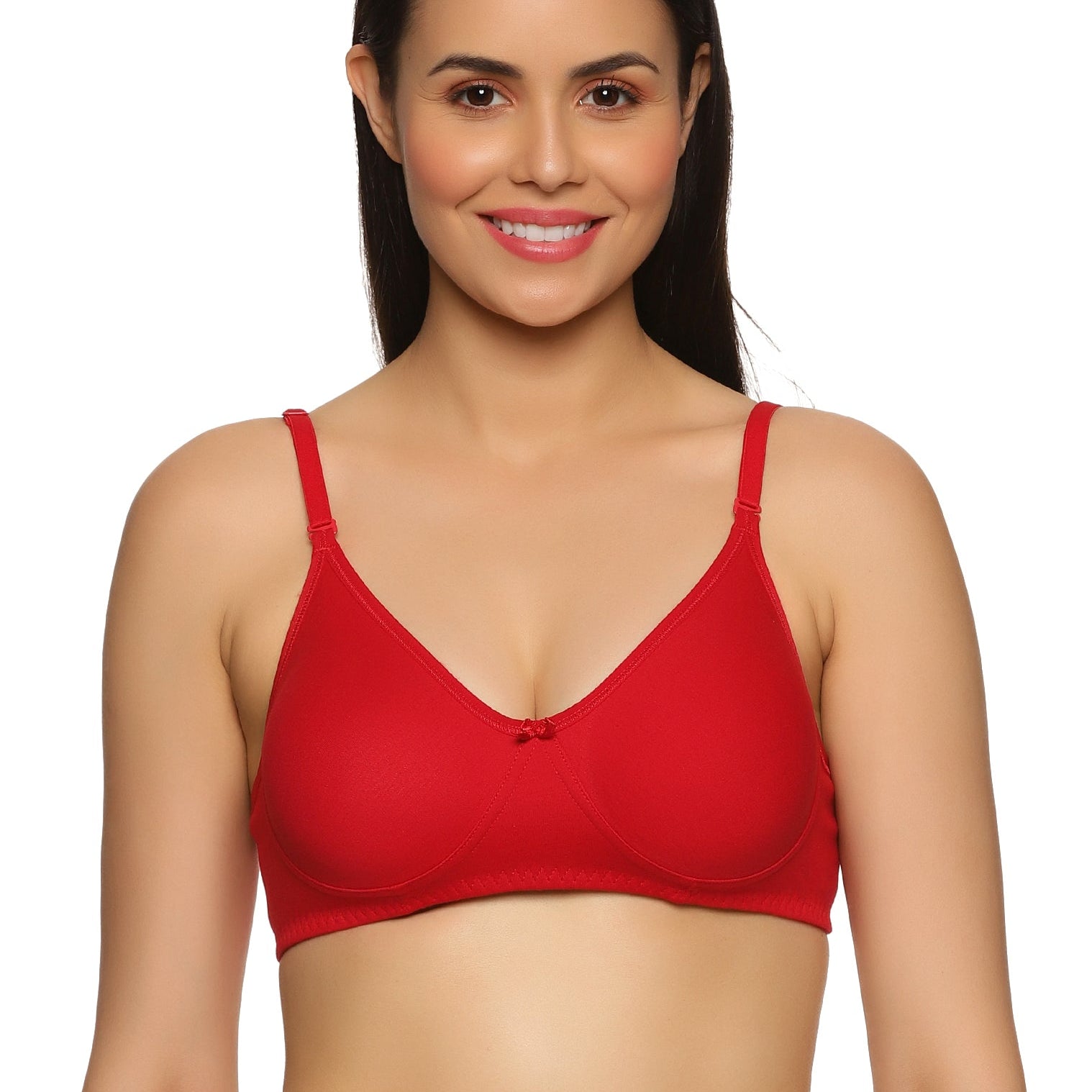 best quality Cherry Red color salwar kameez bra for women online in all sizes- front view