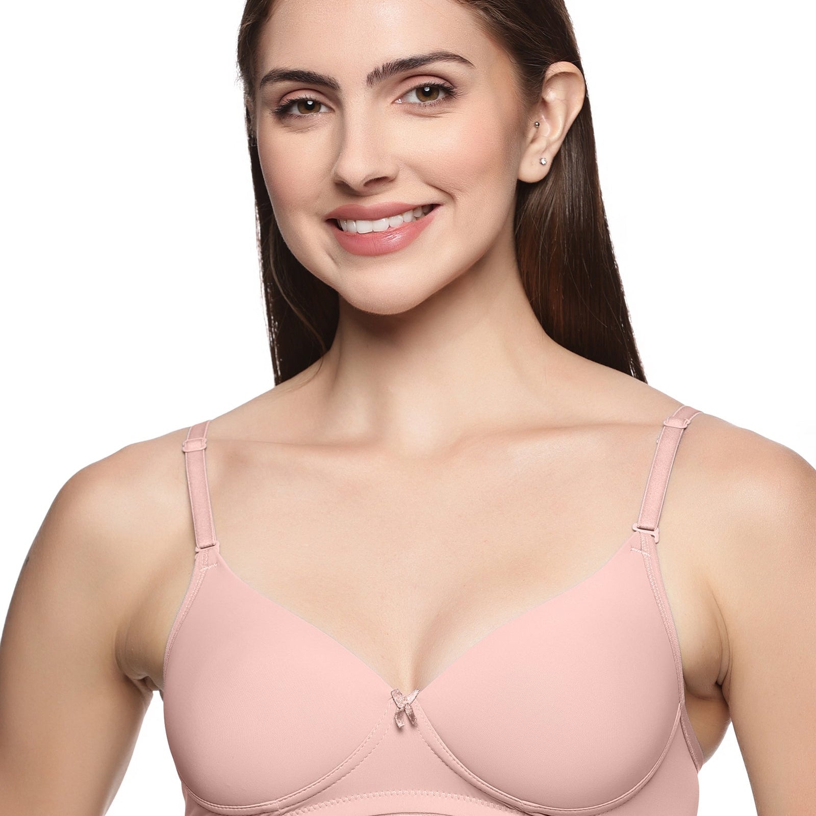 best quality Blush Pink color liva pad bra for women online in all size- front view