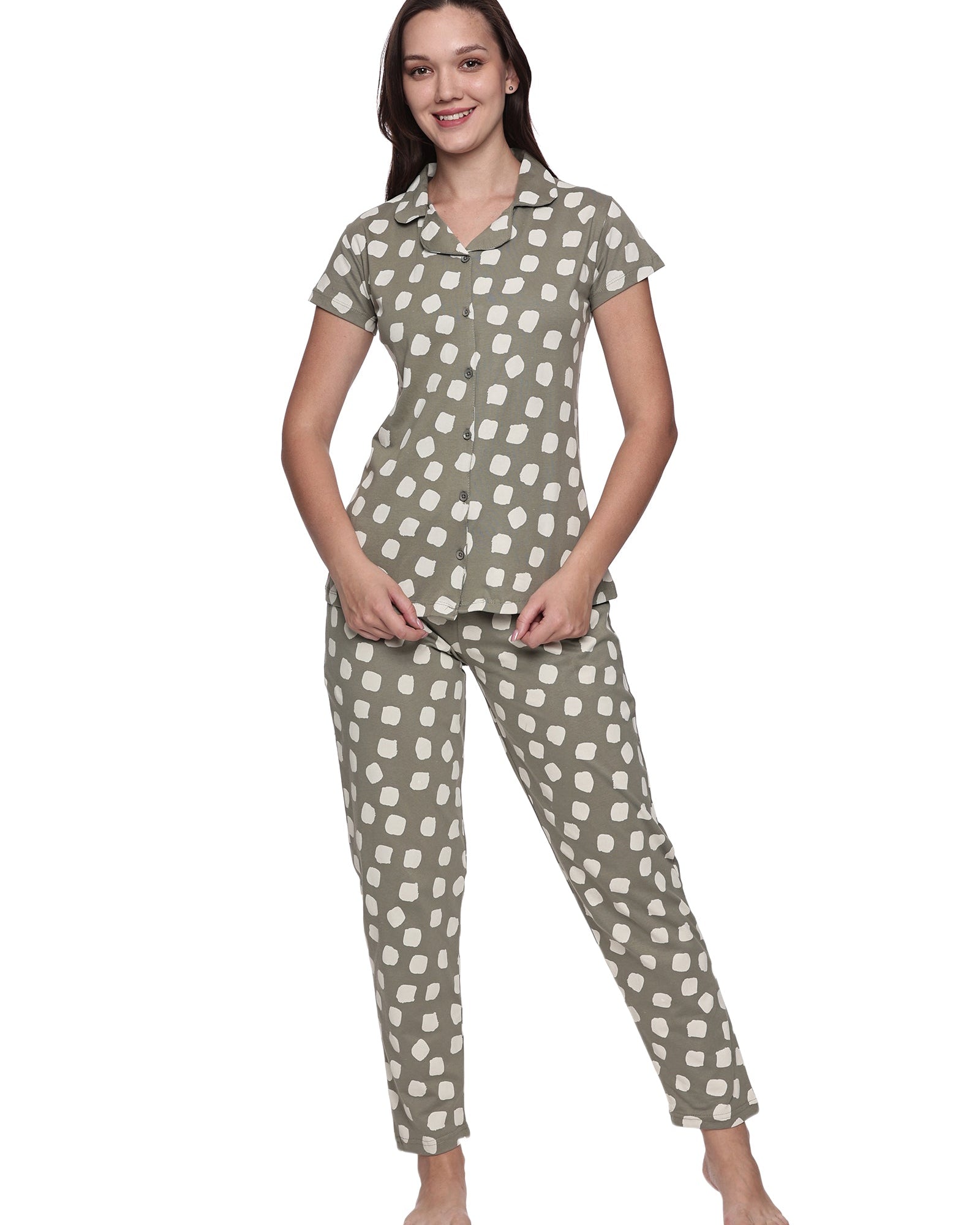 Cotton Lycra Short Sleeve Printed Shirt and Pant Set - 6500 A Teens Lifestyle
