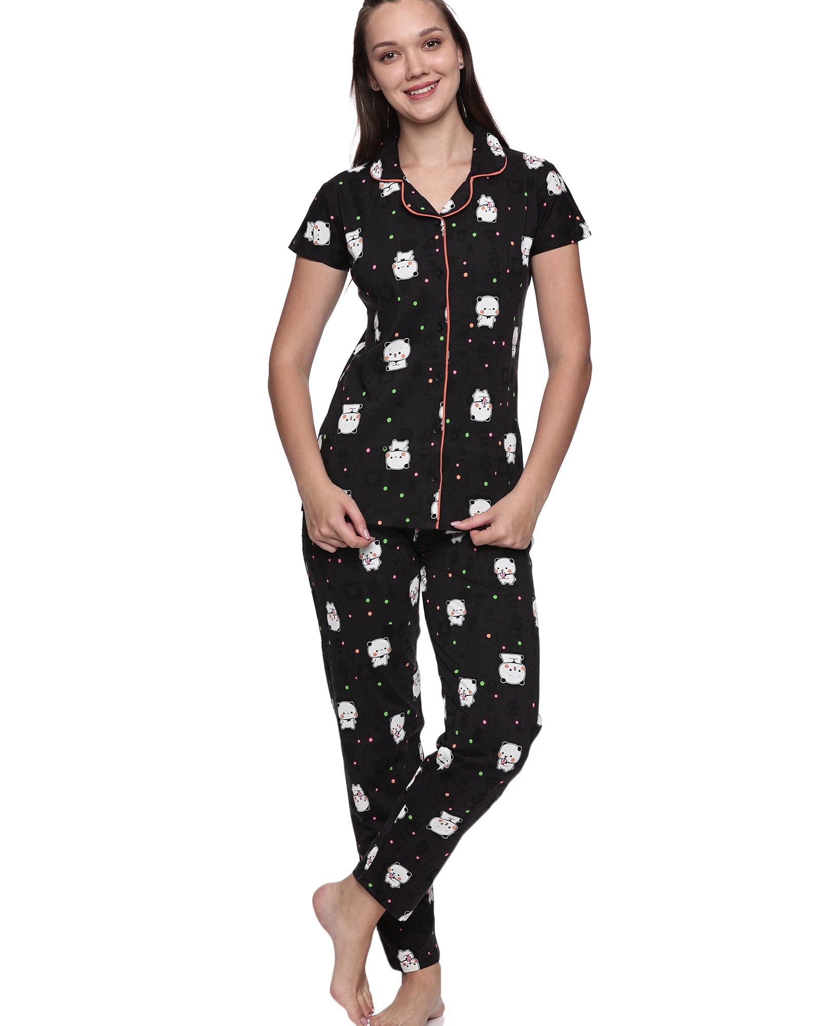 Cotton Lycra Short Sleeve Printed Shirt and Pant Set - 6570 B Teens Lifestyle