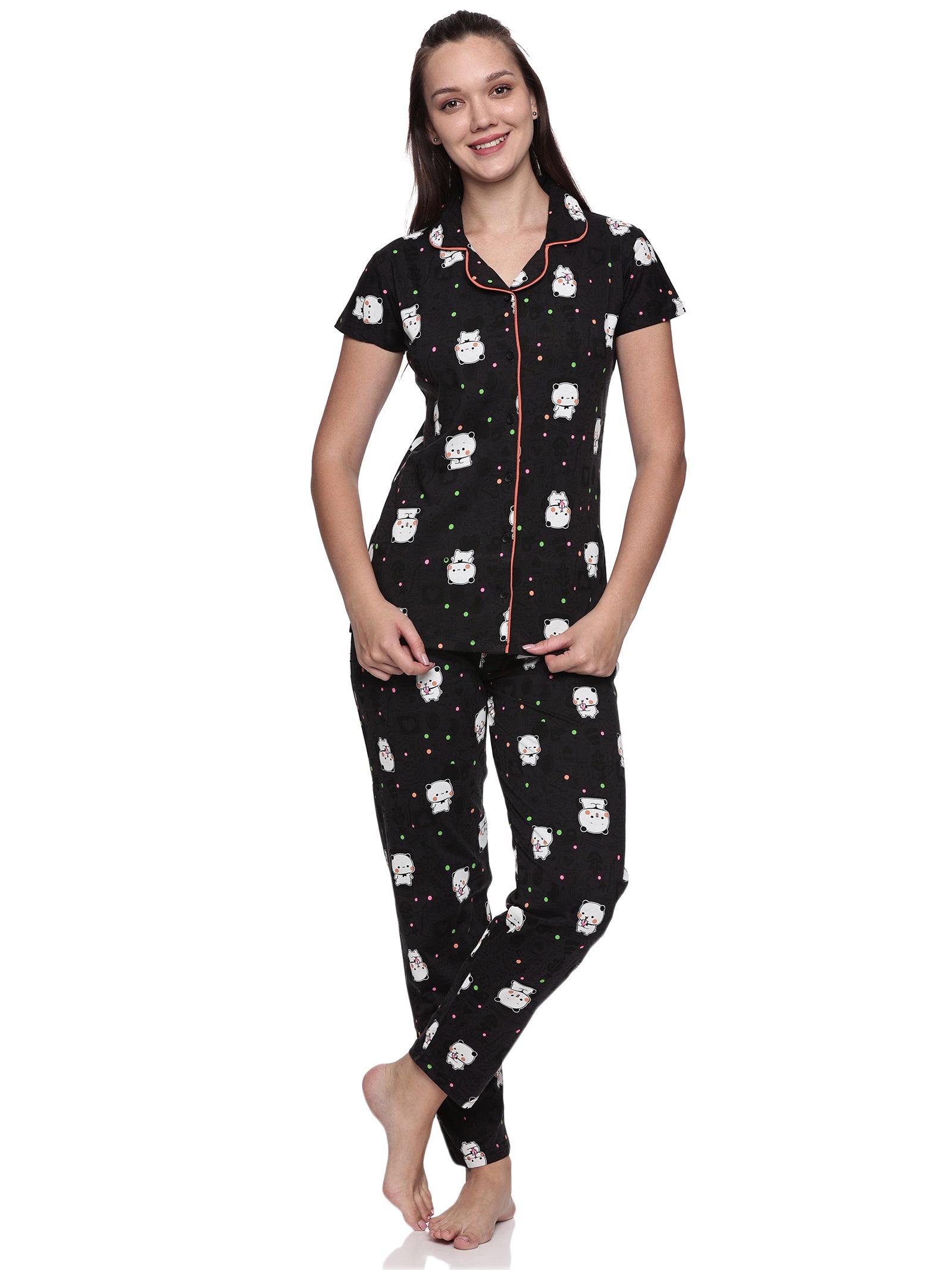 Cotton Lycra Short Sleeve Printed Shirt and Pant Set - 6570 B Teens Lifestyle