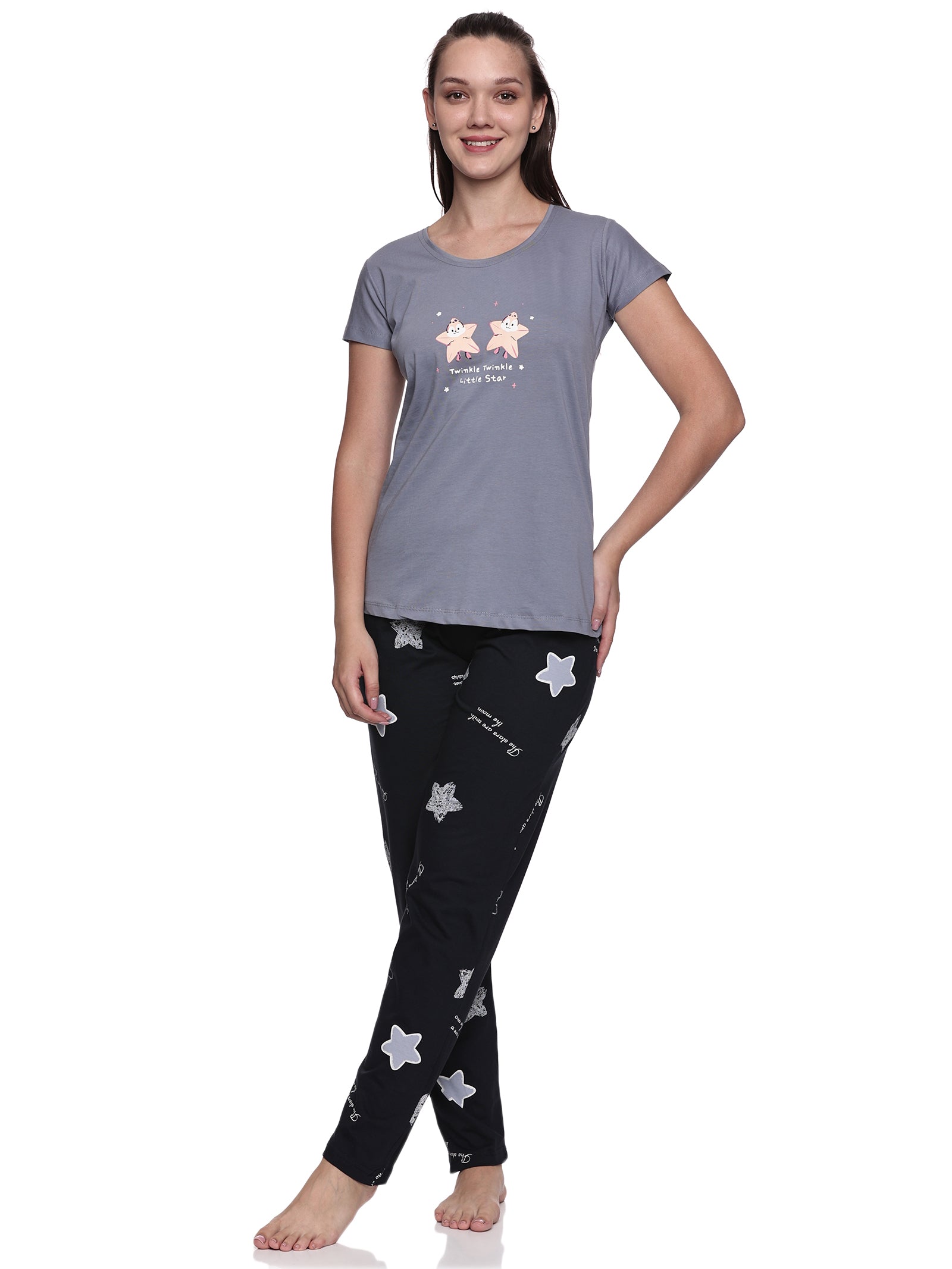 Cotton Lycra Short Sleeve Printed T-shirt and Pant Set - 6405 A Teens Lifestyle