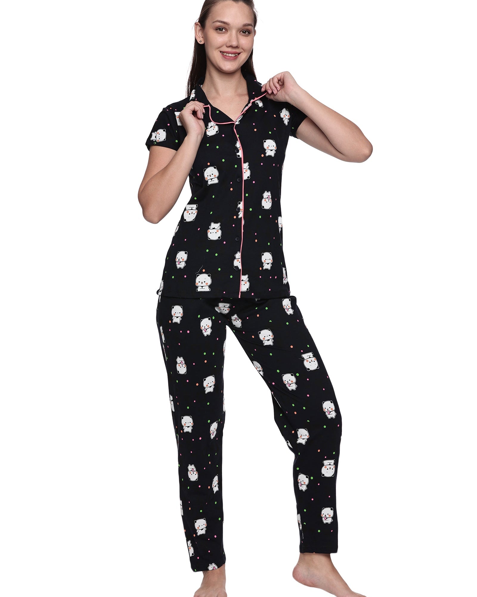 Cotton Lycra Short Sleeve Printed Shirt and Pant Set - 6570 A Teens Lifestyle