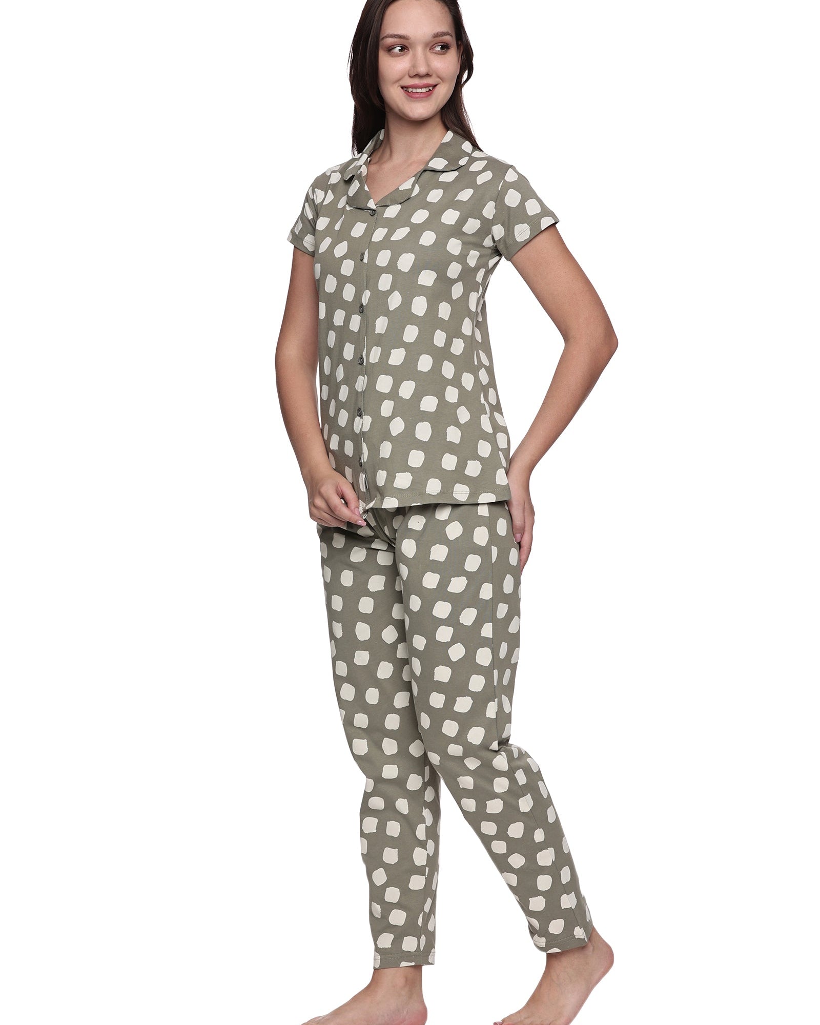 Cotton Lycra Short Sleeve Printed Shirt and Pant Set - 6500 A Teens Lifestyle
