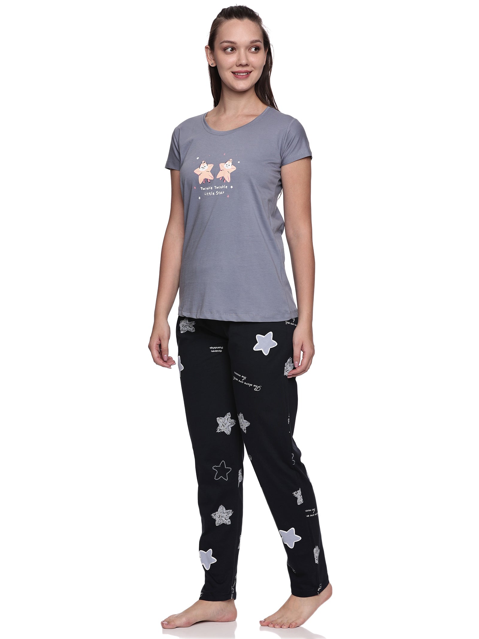 Cotton Lycra Short Sleeve Printed T-shirt and Pant Set - 6405 A Teens Lifestyle