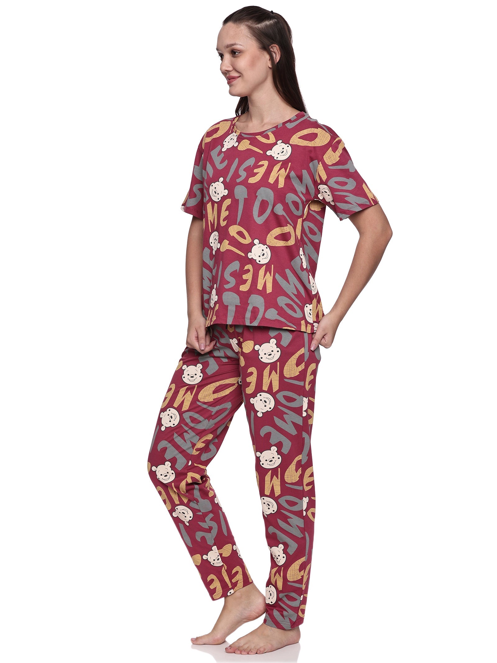 Cotton Lycra Drop Sleeve Printed T-shirt and Pant Set - 6348 A Teens Lifestyle