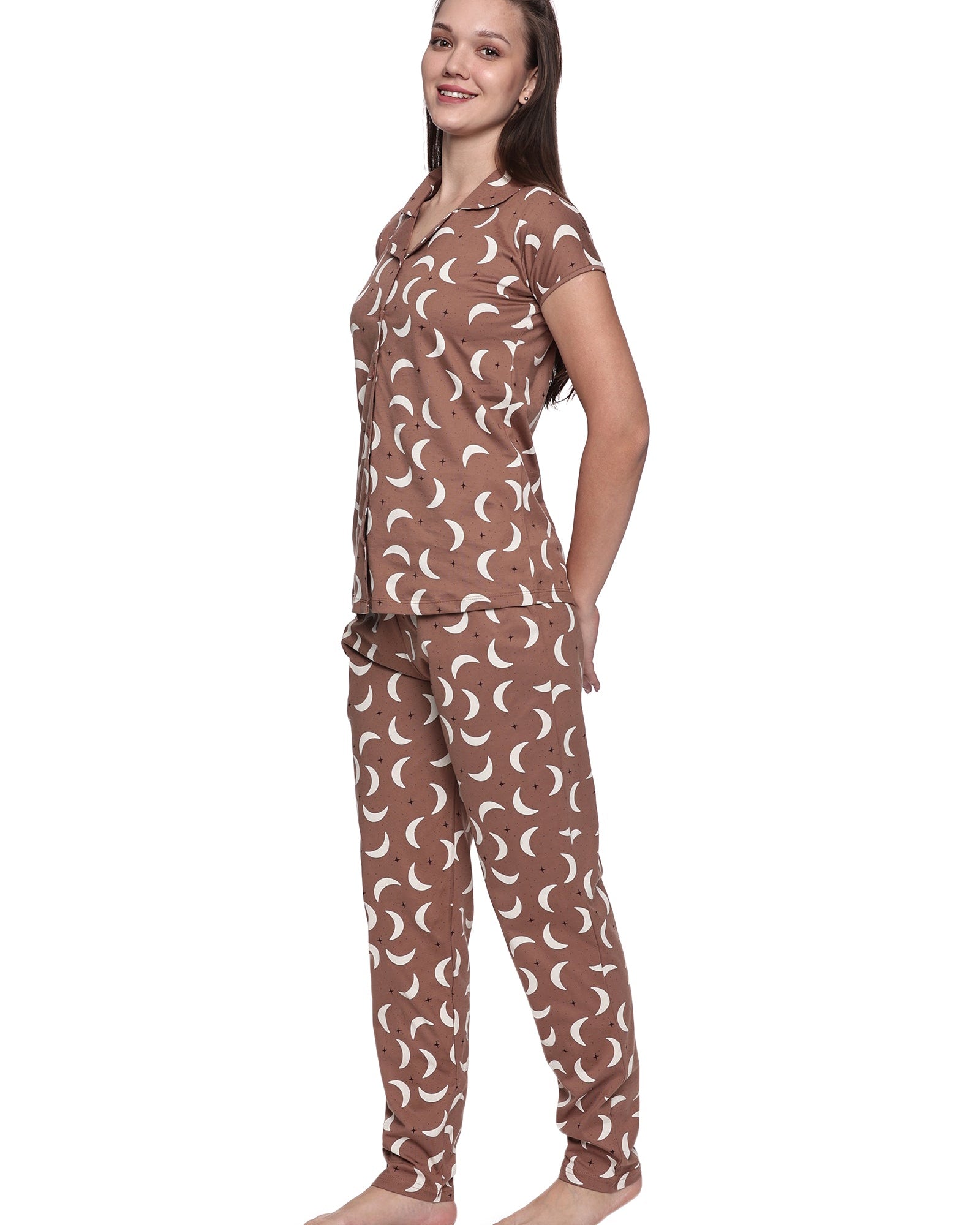 Cotton Lycra Short Sleeve Printed Shirt and Pant Set - 6567 B Teens Lifestyle