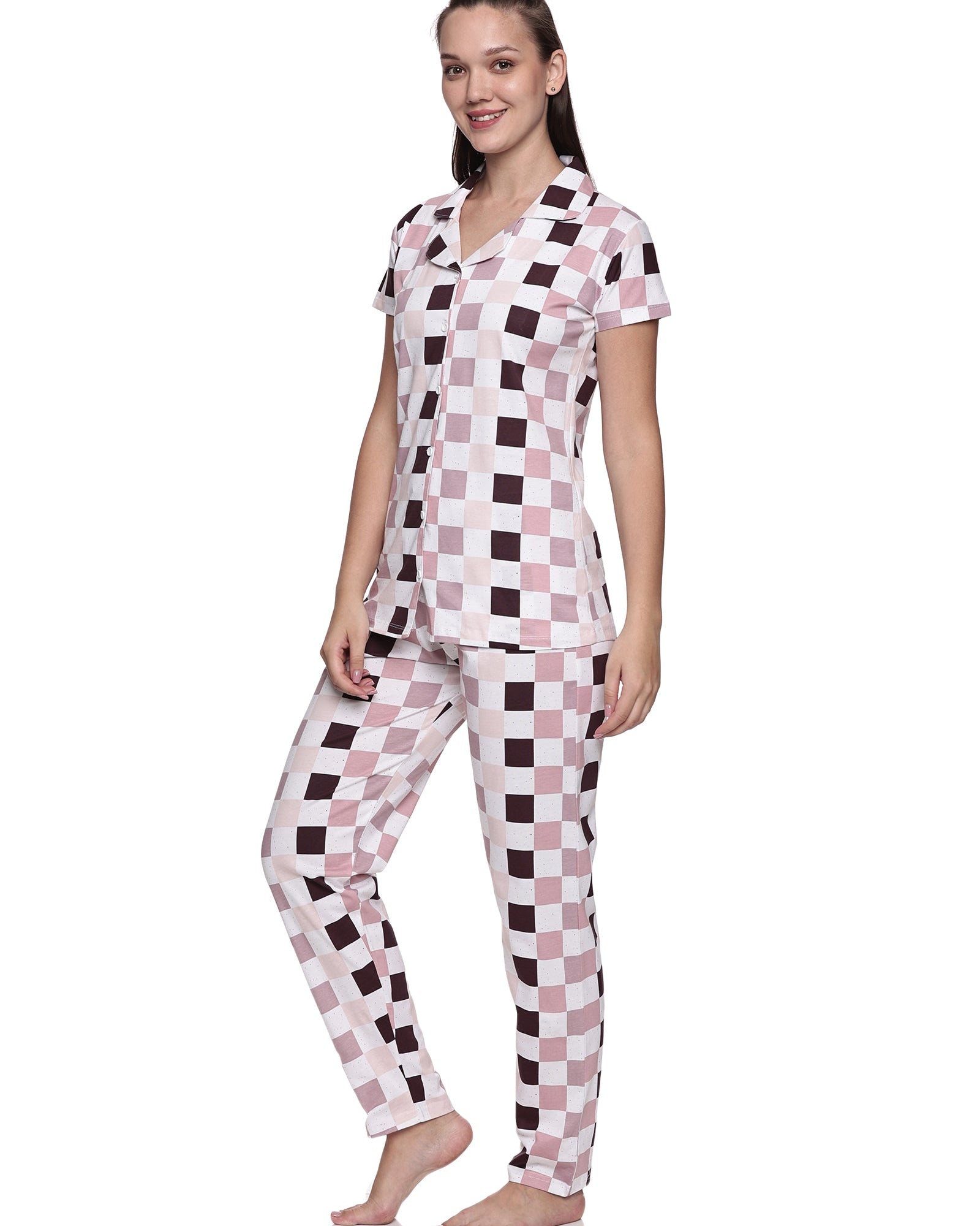 Cotton Lycra Short Sleeve Printed Shirt and Pant Set - 6459 A Teens Lifestyle
