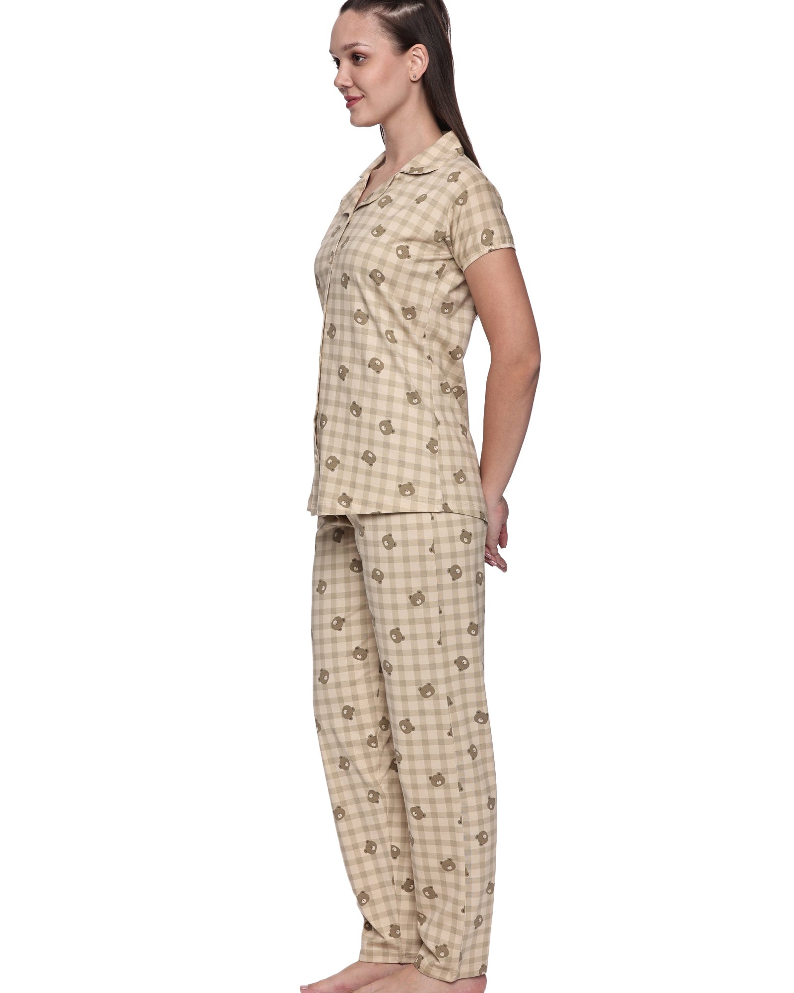 Cotton Lycra Short Sleeve Printed Shirt and Pant Set - 6565 A Teens Lifestyle