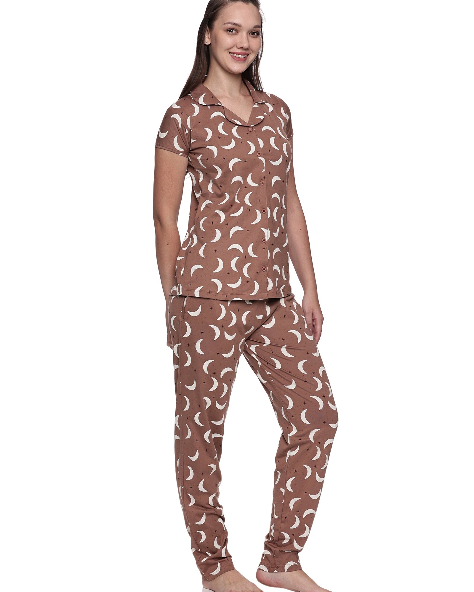 Cotton Lycra Short Sleeve Printed Shirt and Pant Set - 6567 B Teens Lifestyle