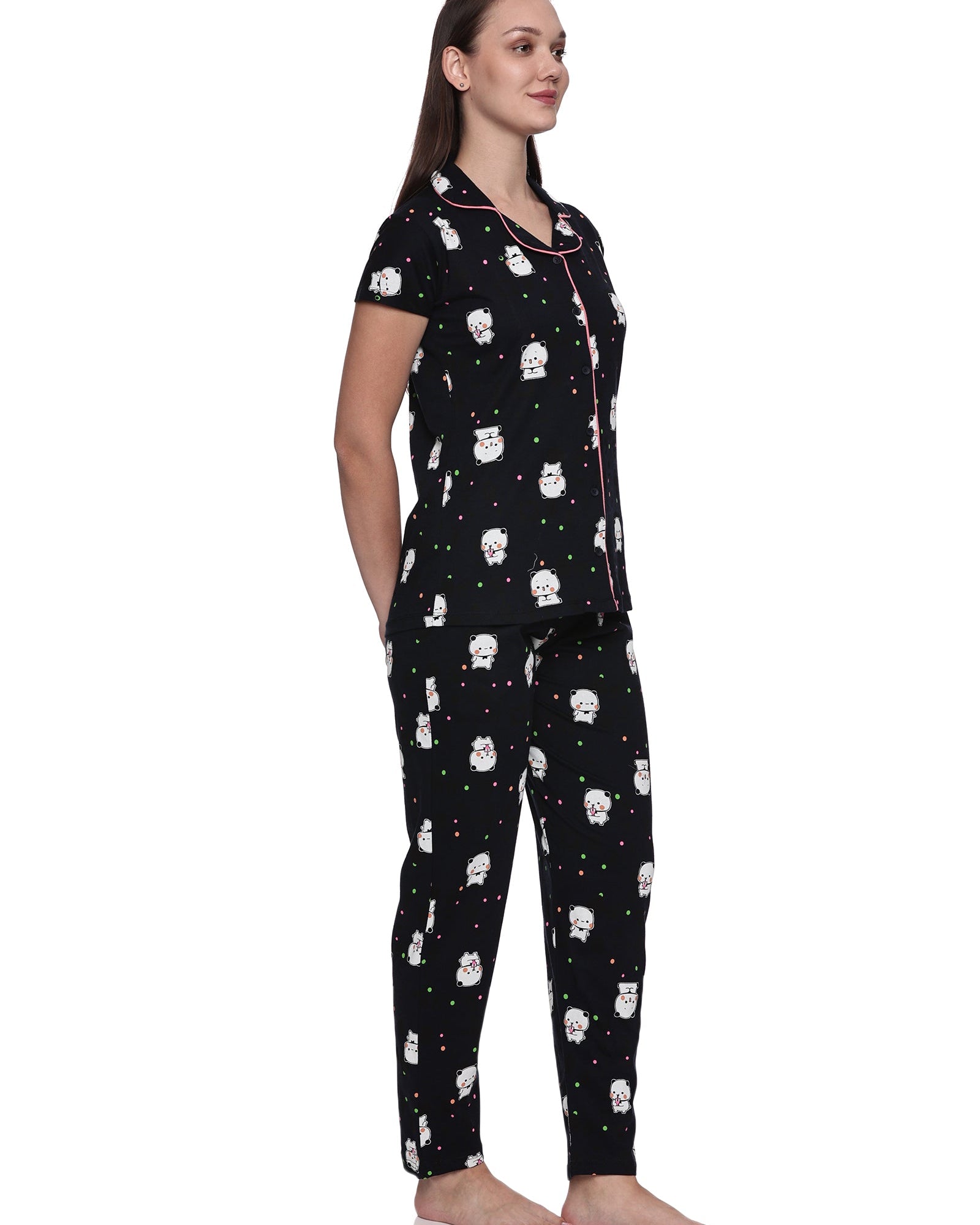 Cotton Lycra Short Sleeve Printed Shirt and Pant Set - 6570 A Teens Lifestyle