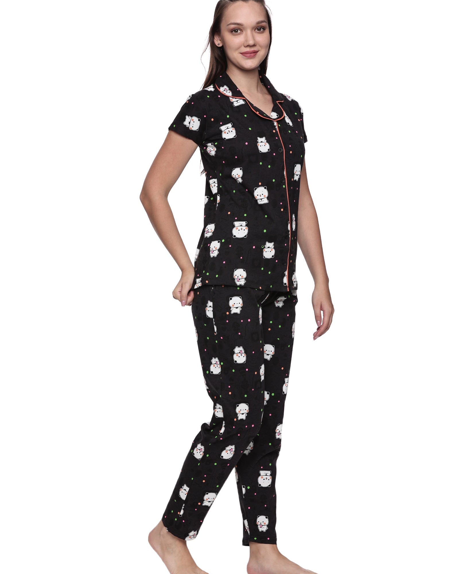 Cotton Lycra Short Sleeve Printed Shirt and Pant Set - 6570 B Teens Lifestyle