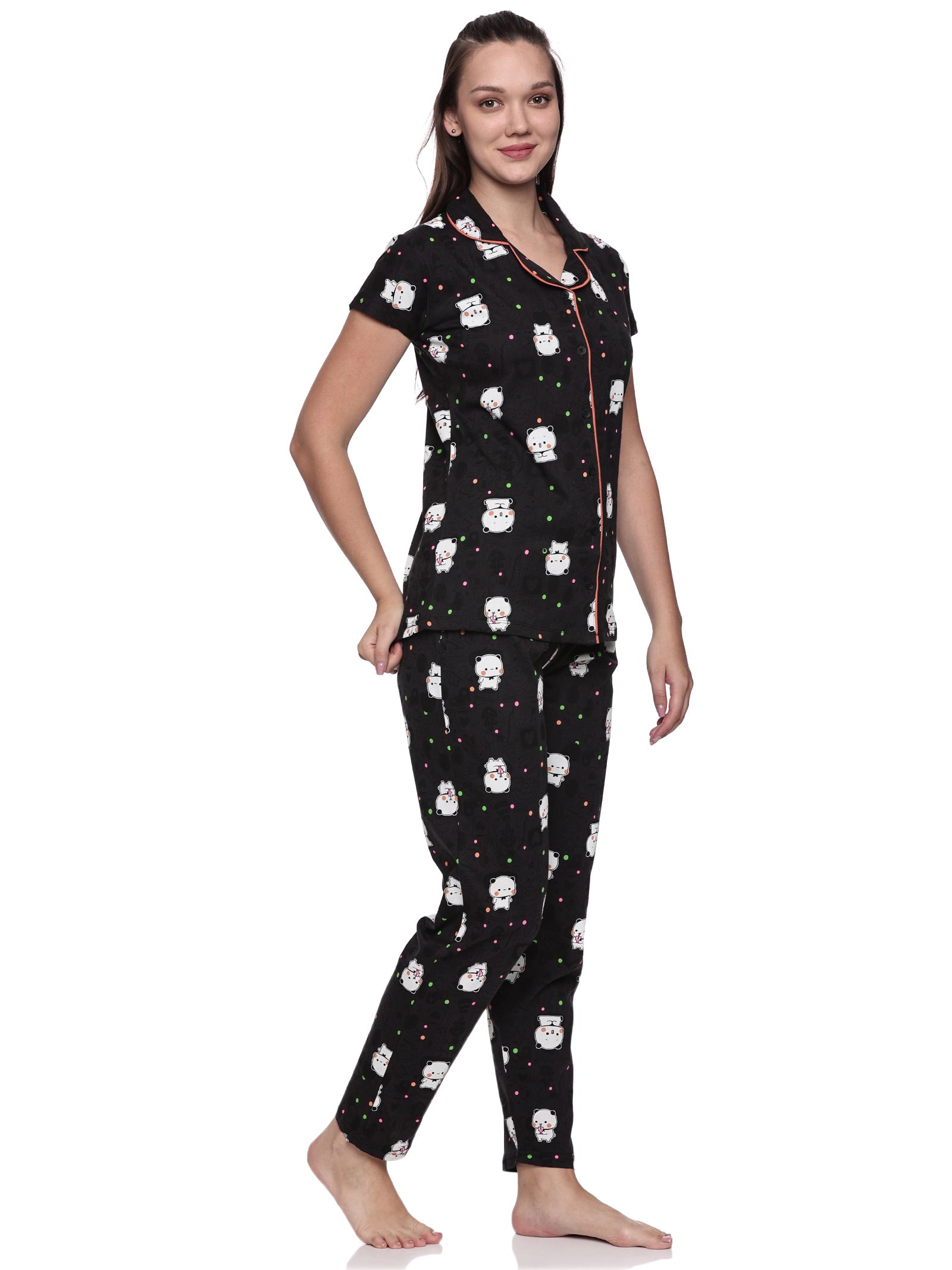 Cotton Lycra Short Sleeve Printed Shirt and Pant Set - 6570 B Teens Lifestyle