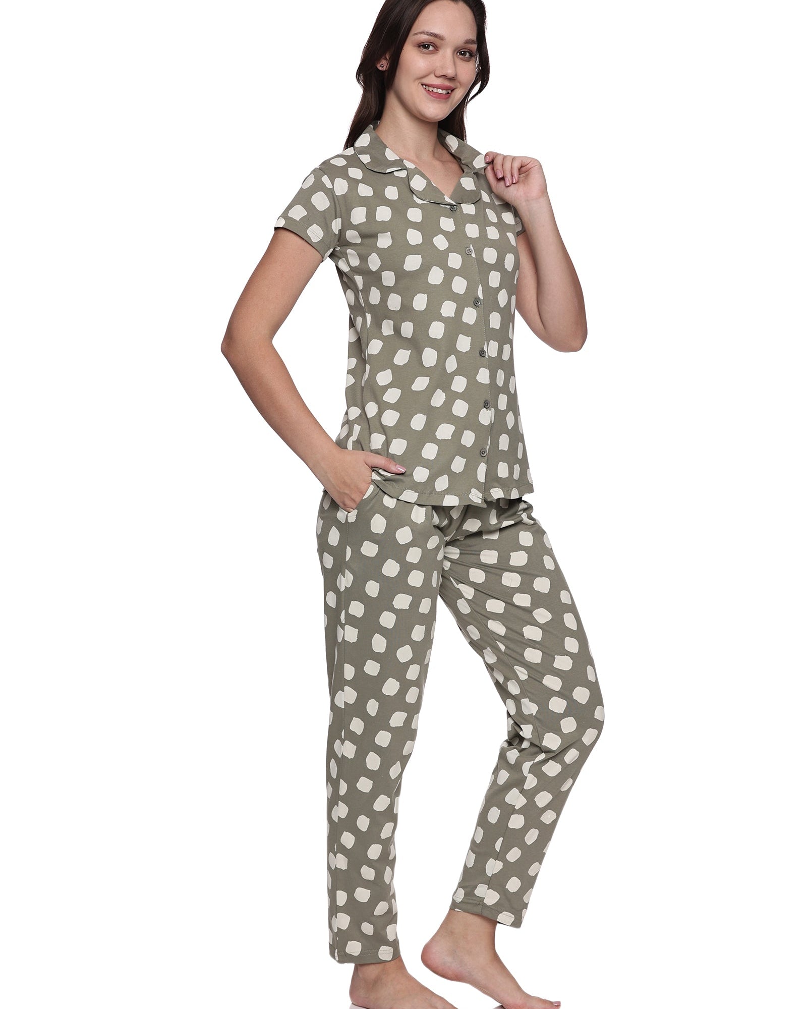 Cotton Lycra Short Sleeve Printed Shirt and Pant Set - 6500 A Teens Lifestyle