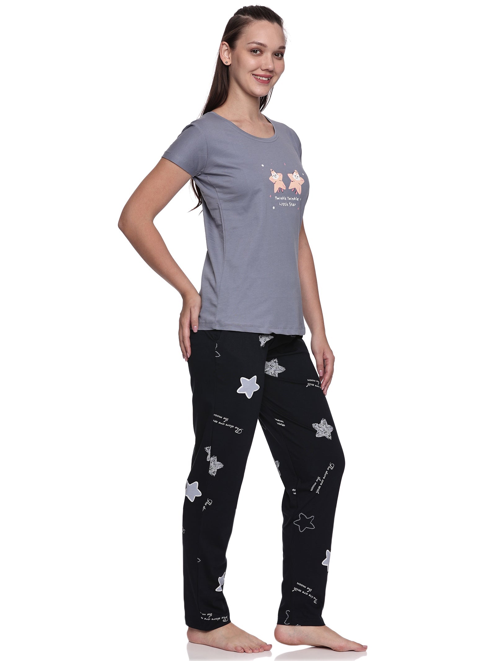 Cotton Lycra Short Sleeve Printed T-shirt and Pant Set - 6405 A Teens Lifestyle