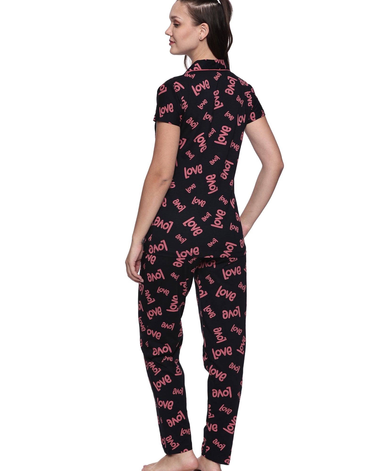 Cotton Lycra Short Sleeve Printed Shirt and Pant Set - 6513 B Teens Lifestyle