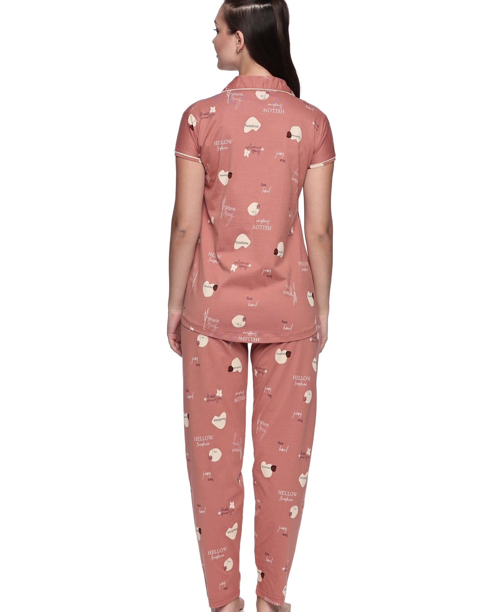 Cotton Lycra Short Sleeve Printed Shirt and Pant Set - 6555 A Teens Lifestyle