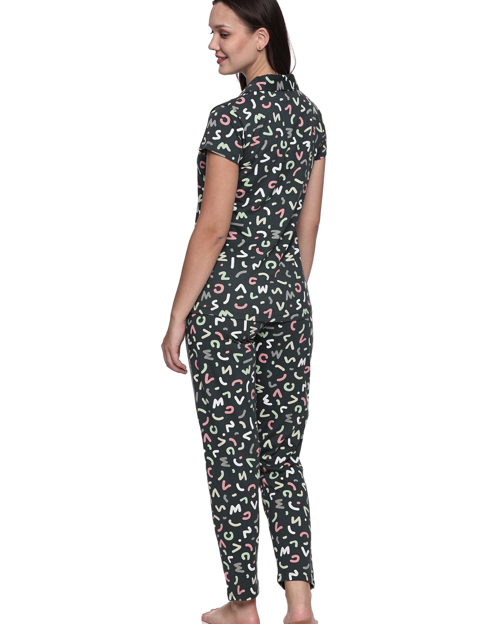 Cotton Lycra Short Sleeve Printed Shirt and Pant Set - 6497 A Teens Lifestyle