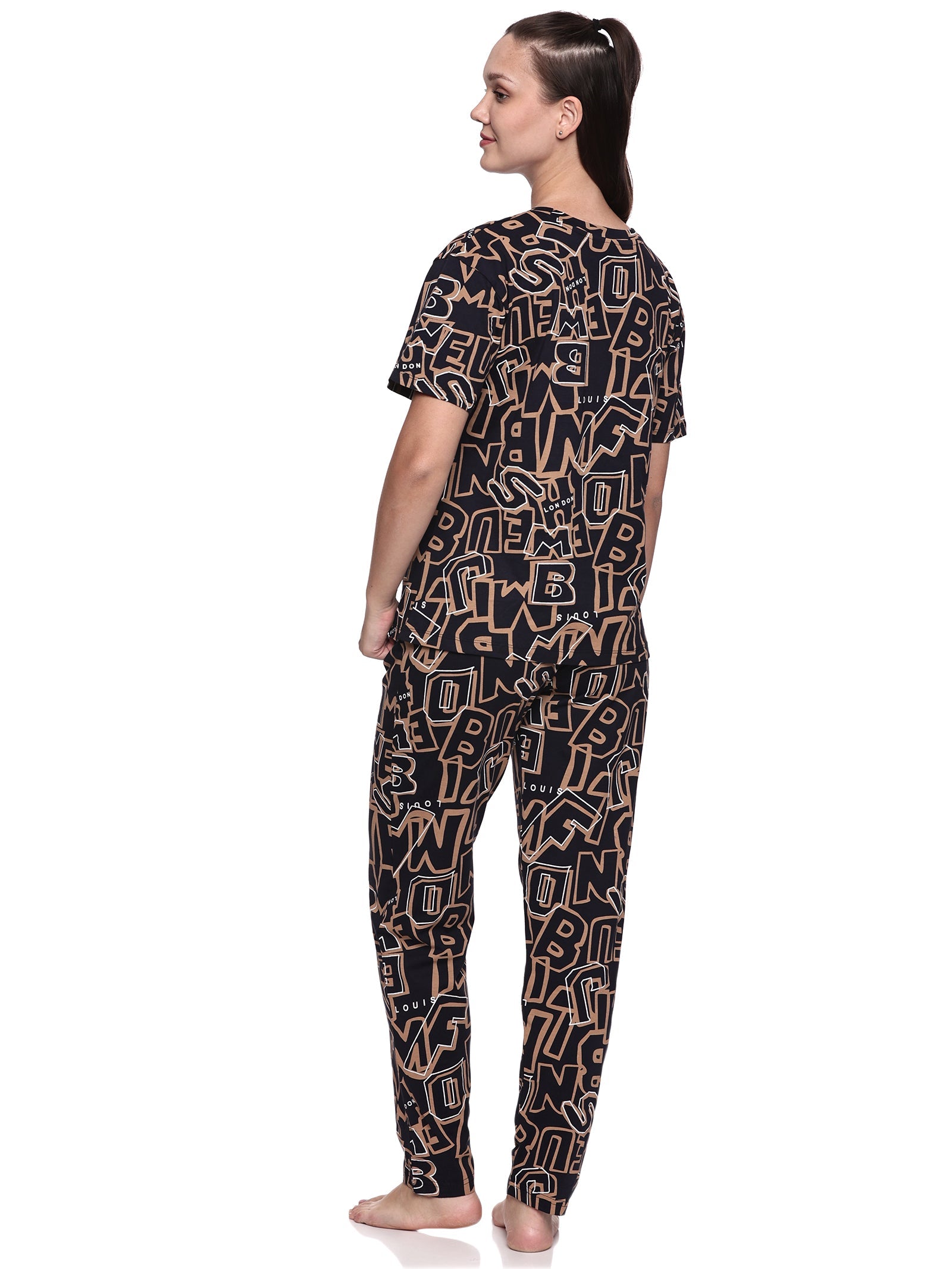 Cotton Lycra Drop Sleeve Printed T-shirt and Pant Set - 6345 A Teens Lifestyle