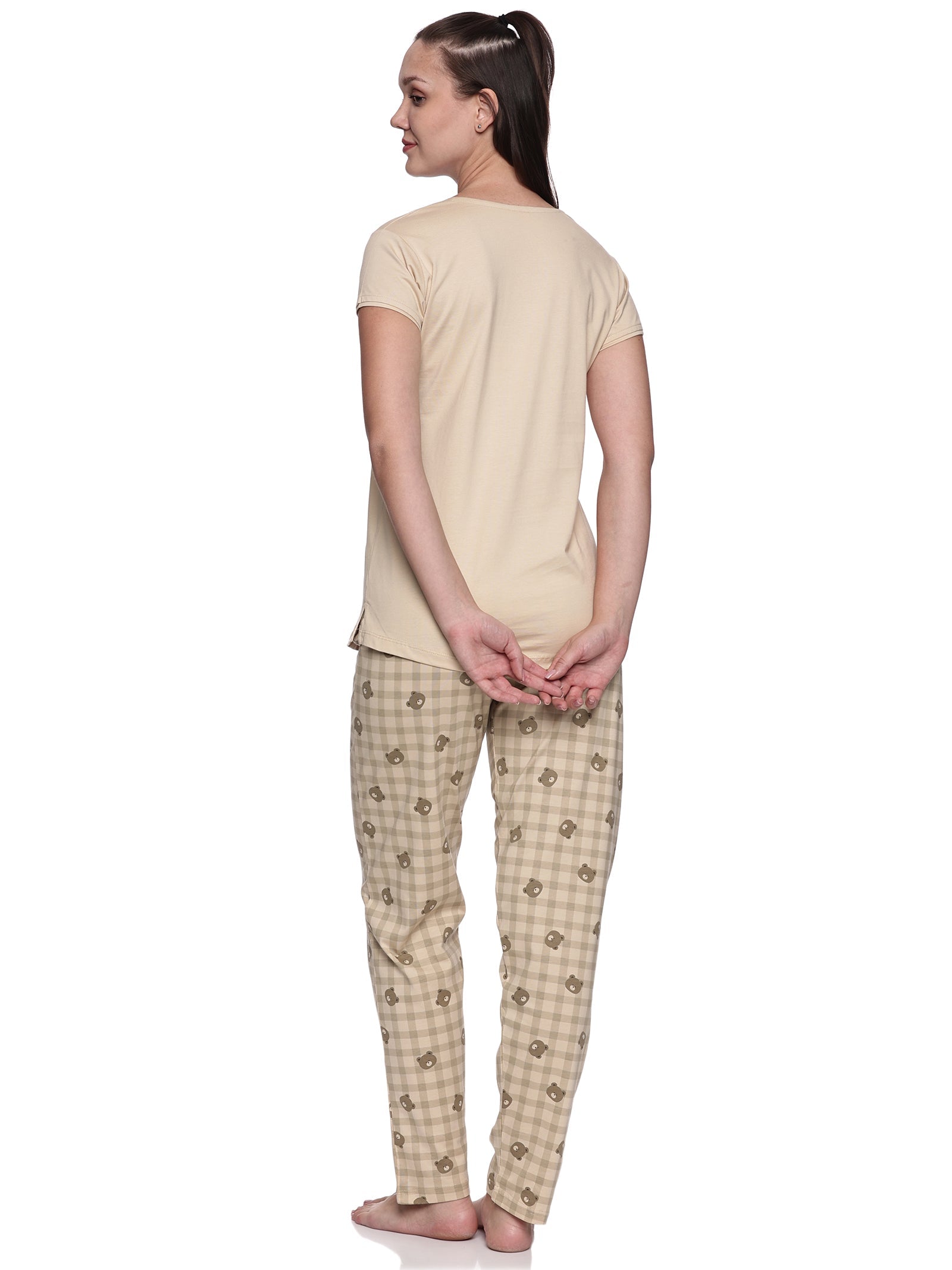 Cotton Lycra Short Sleeve Printed T-shirt and Pant Set - 6549 A Teens Lifestyle