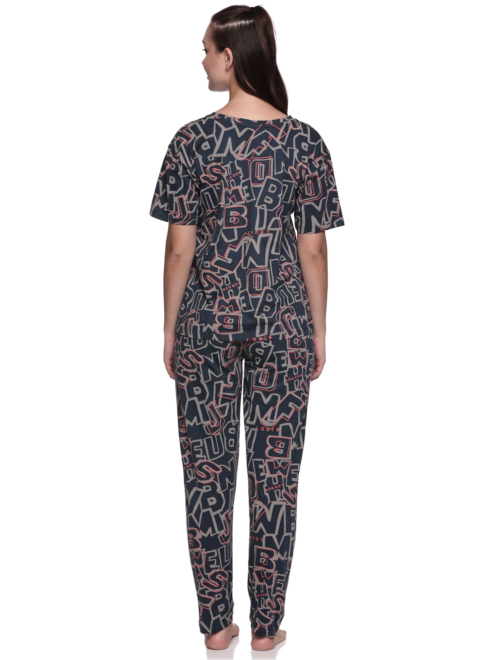 Cotton Lycra Drop Sleeve Printed T-shirt and Pant Set - 6345 B Teens Lifestyle