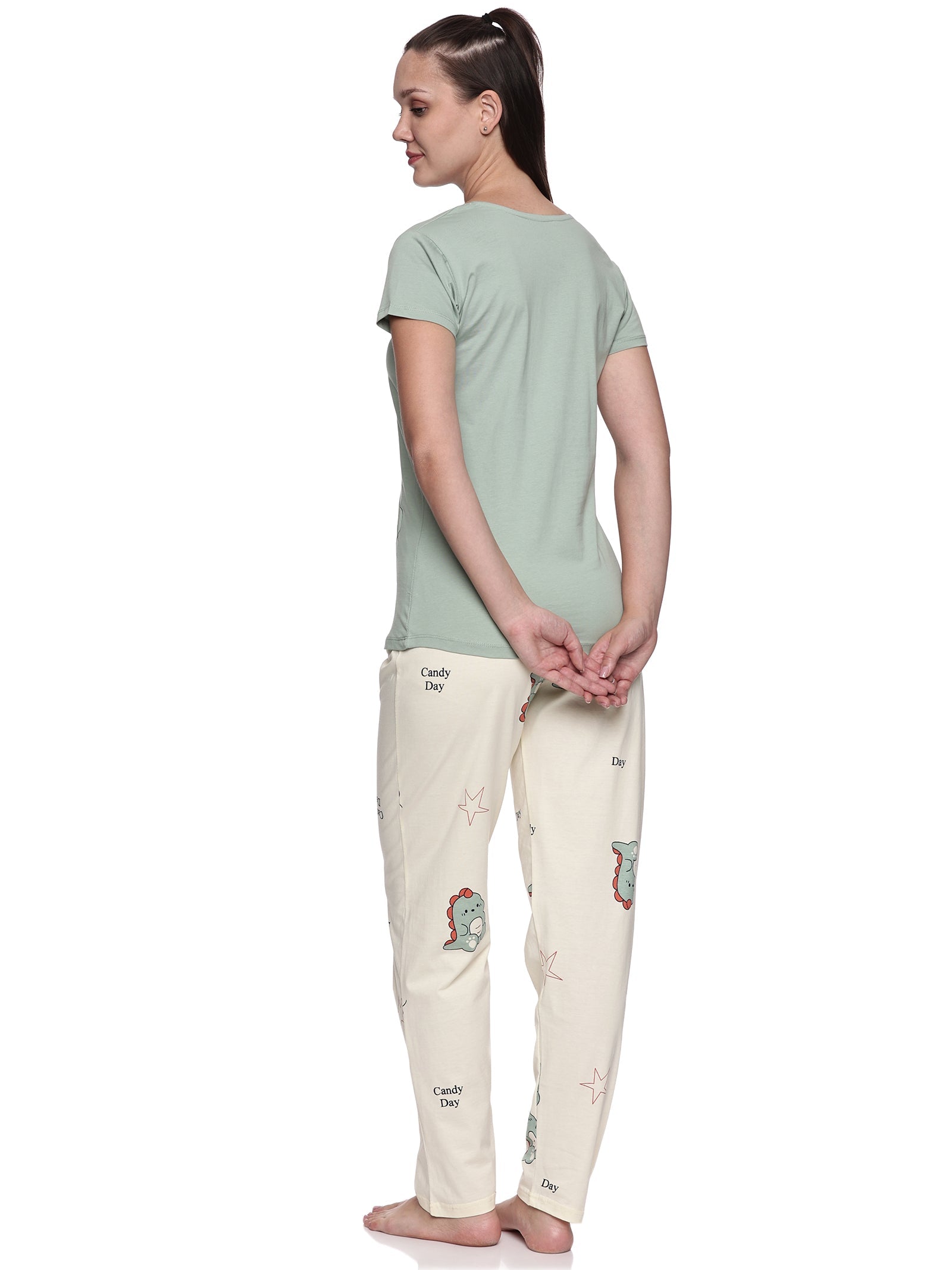 Cotton Lycra Short Sleeve Printed T-shirt and Pant Set - 6533 B Teens Lifestyle