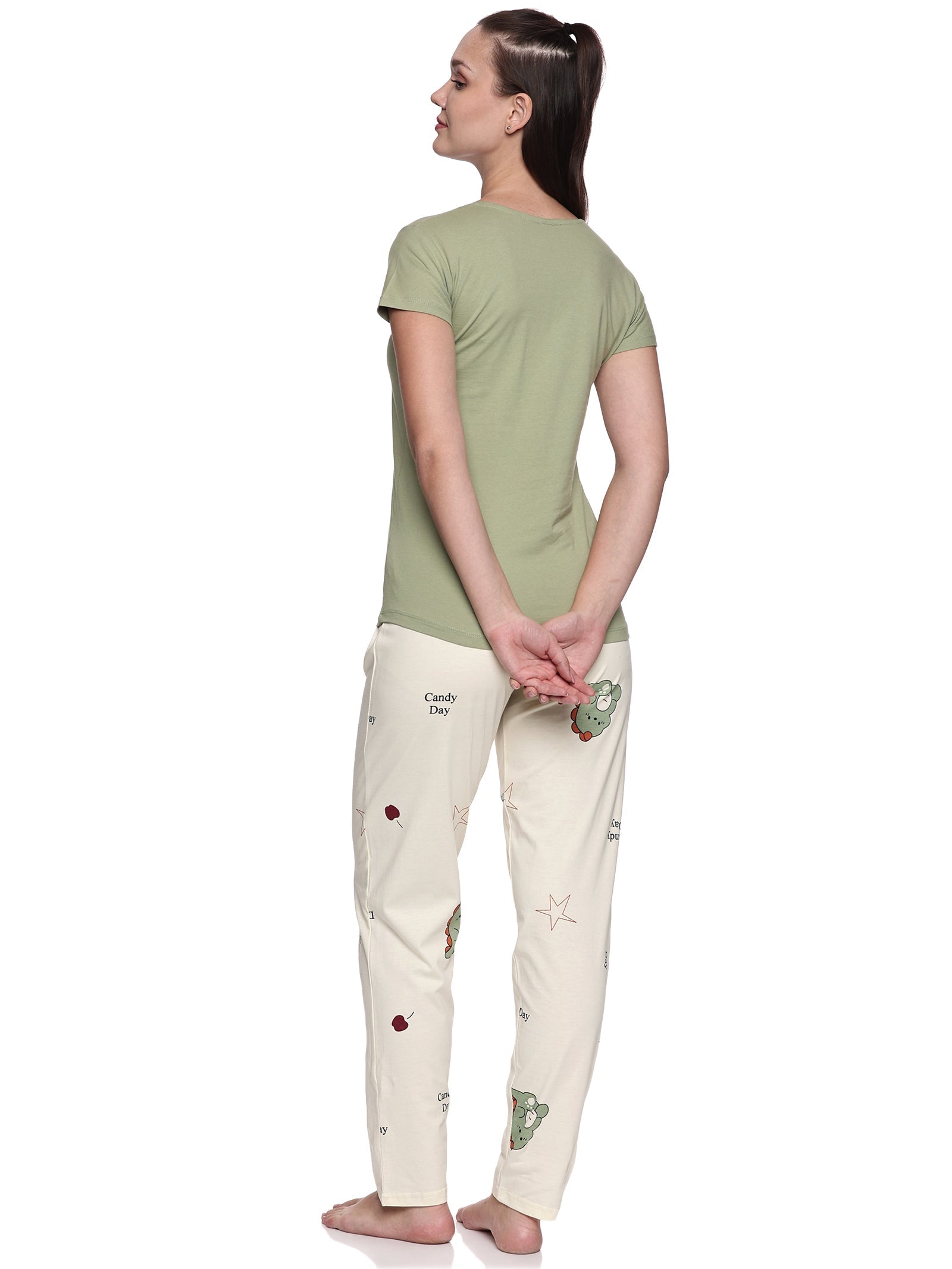 Cotton Lycra Short Sleeve Printed T-shirt and Pant Set - 6533 A Teens Lifestyle