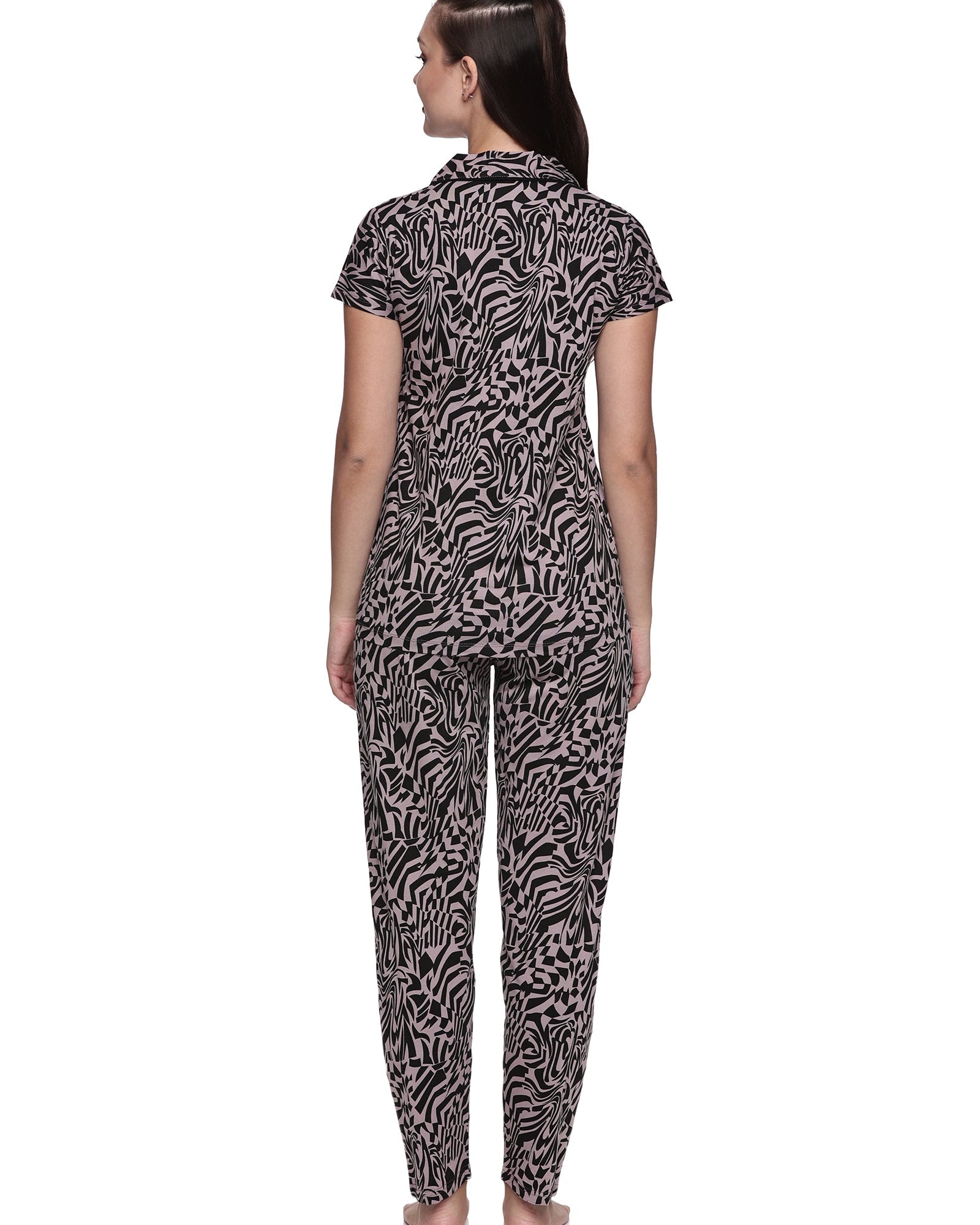 Cotton Lycra Short Sleeve Printed Shirt and Pant Set - 6389 A Teens Lifestyle