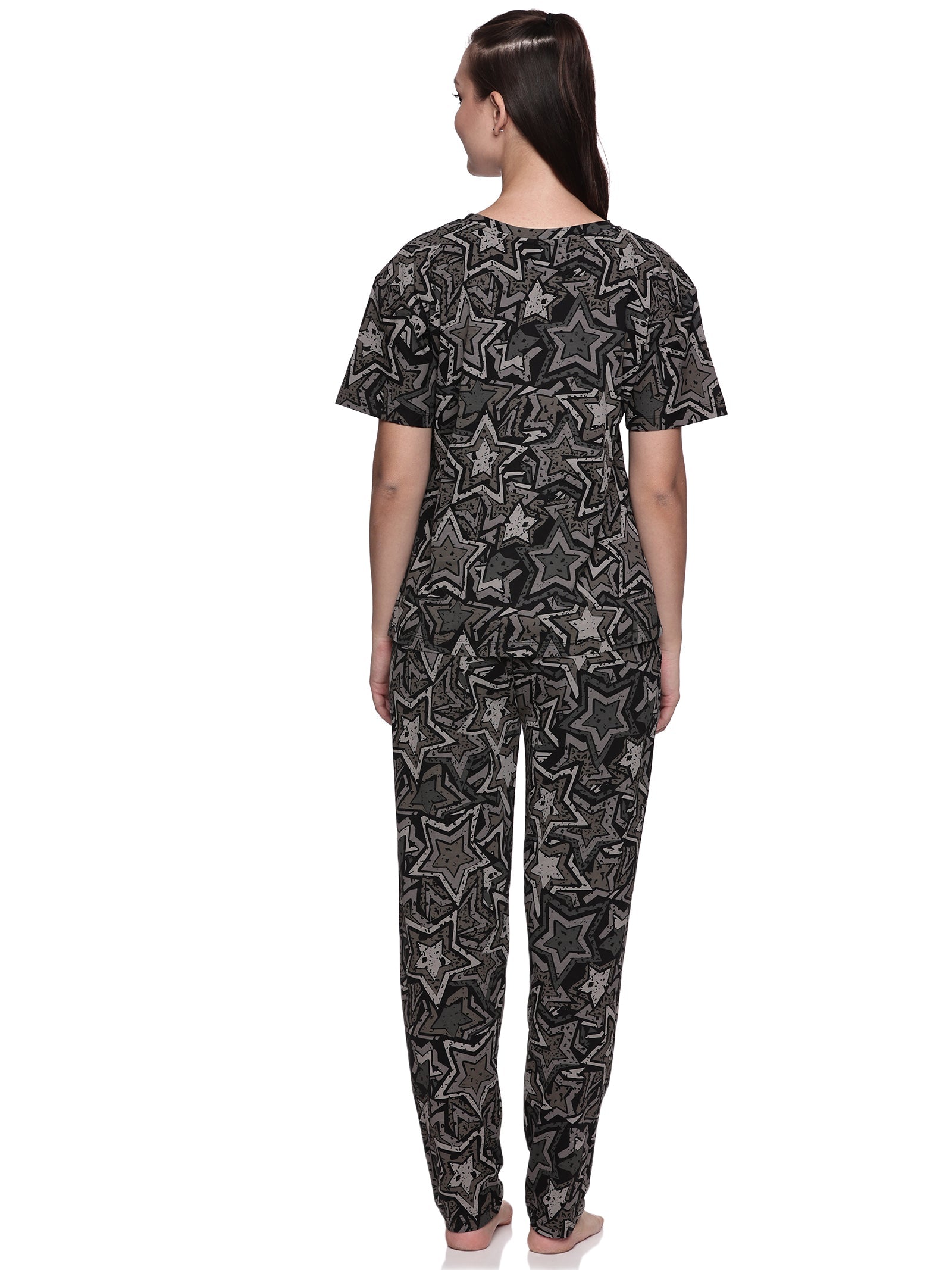 Cotton Lycra Drop Sleeve Printed T-shirt and Pant Set - 6351 A Teens Lifestyle