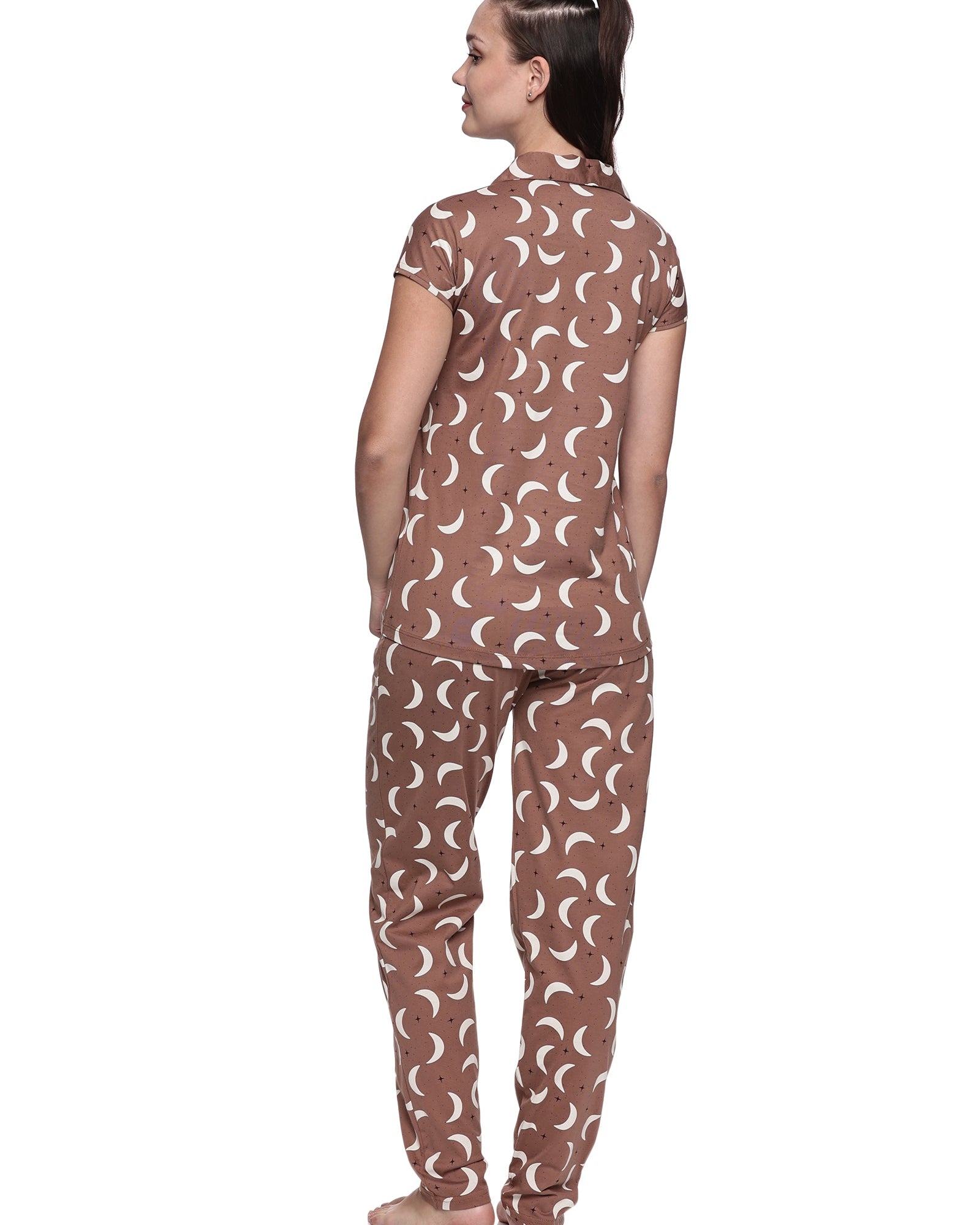 Cotton Lycra Short Sleeve Printed Shirt and Pant Set - 6567 B Teens Lifestyle