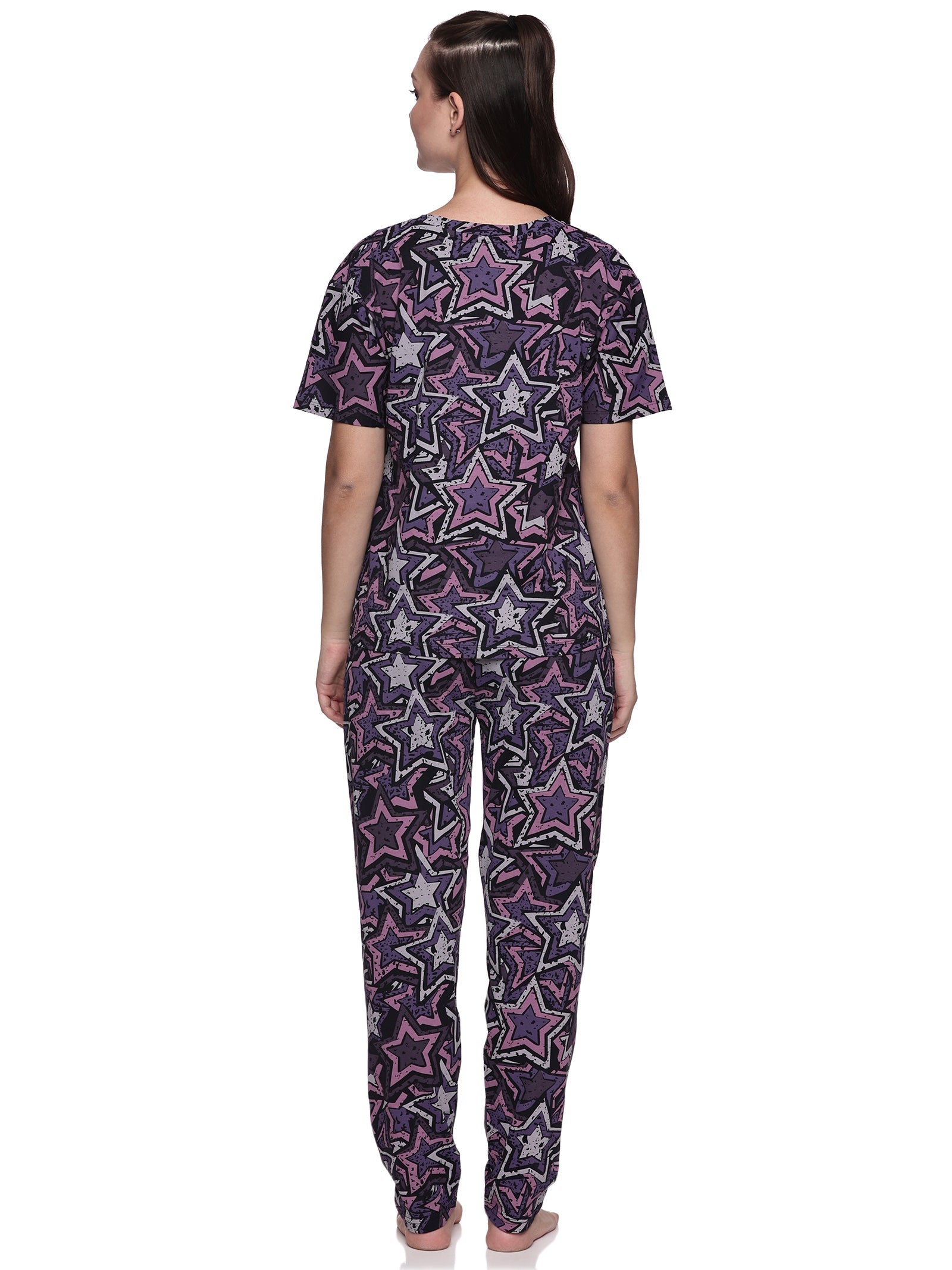 Cotton Lycra Drop Sleeve Printed T-shirt and Pant Set - 6351 B Teens Lifestyle