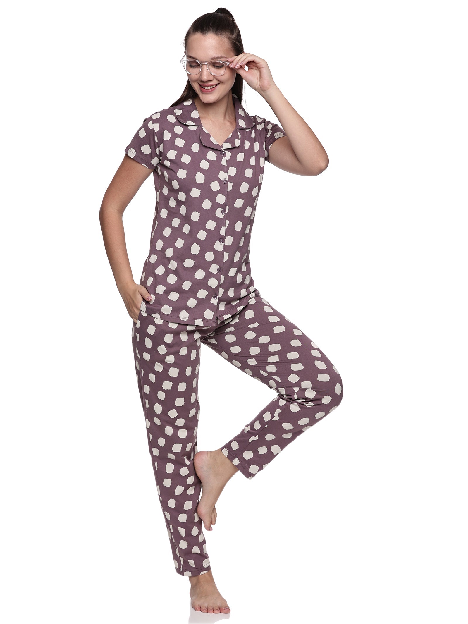 Cotton Lycra Short Sleeve Printed Shirt and Pant Set - 6500 B Teens Lifestyle