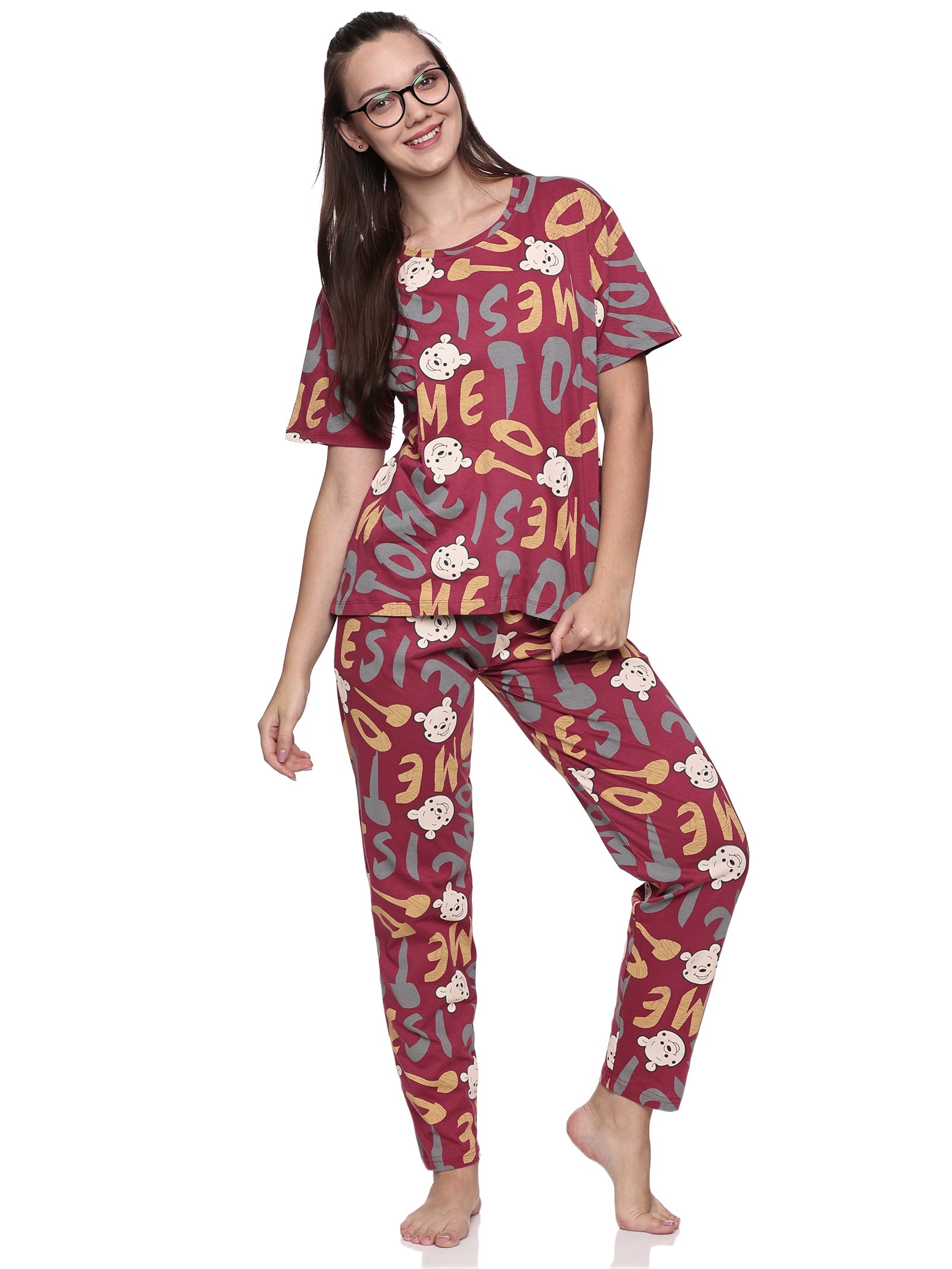 Cotton Lycra Drop Sleeve Printed T-shirt and Pant Set - 6348 A Teens Lifestyle