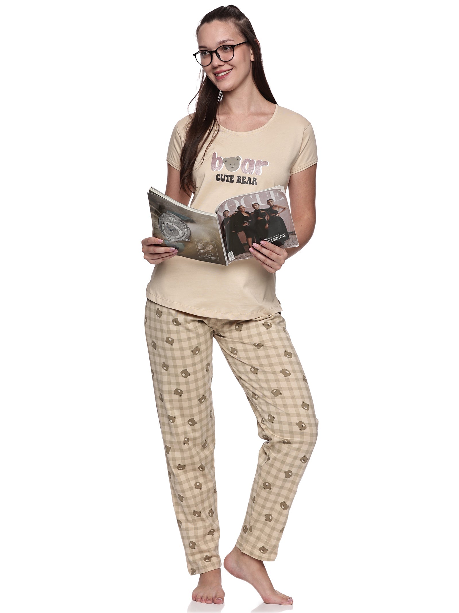 Cotton Lycra Short Sleeve Printed T-shirt and Pant Set - 6549 A Teens Lifestyle