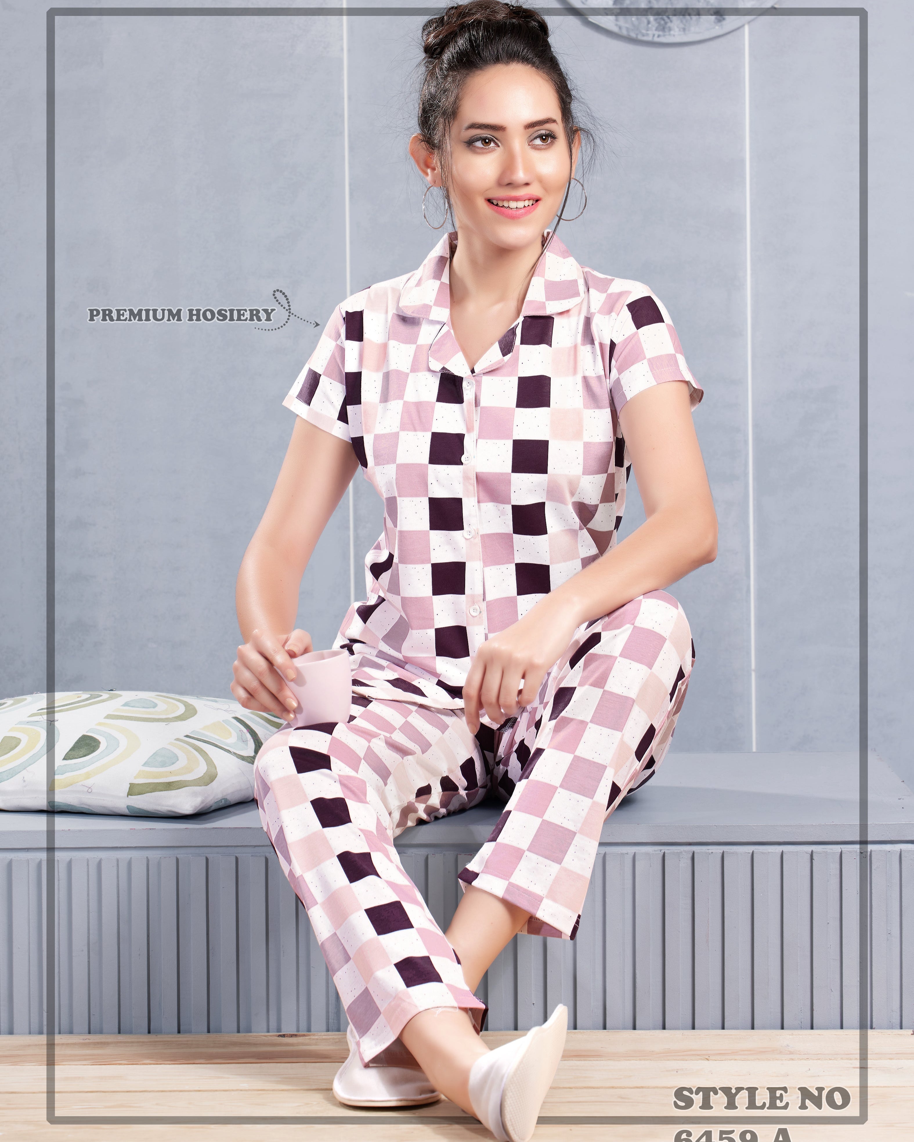 Cotton Lycra Short Sleeve Printed Shirt and Pant Set - 6459 A Teens Lifestyle