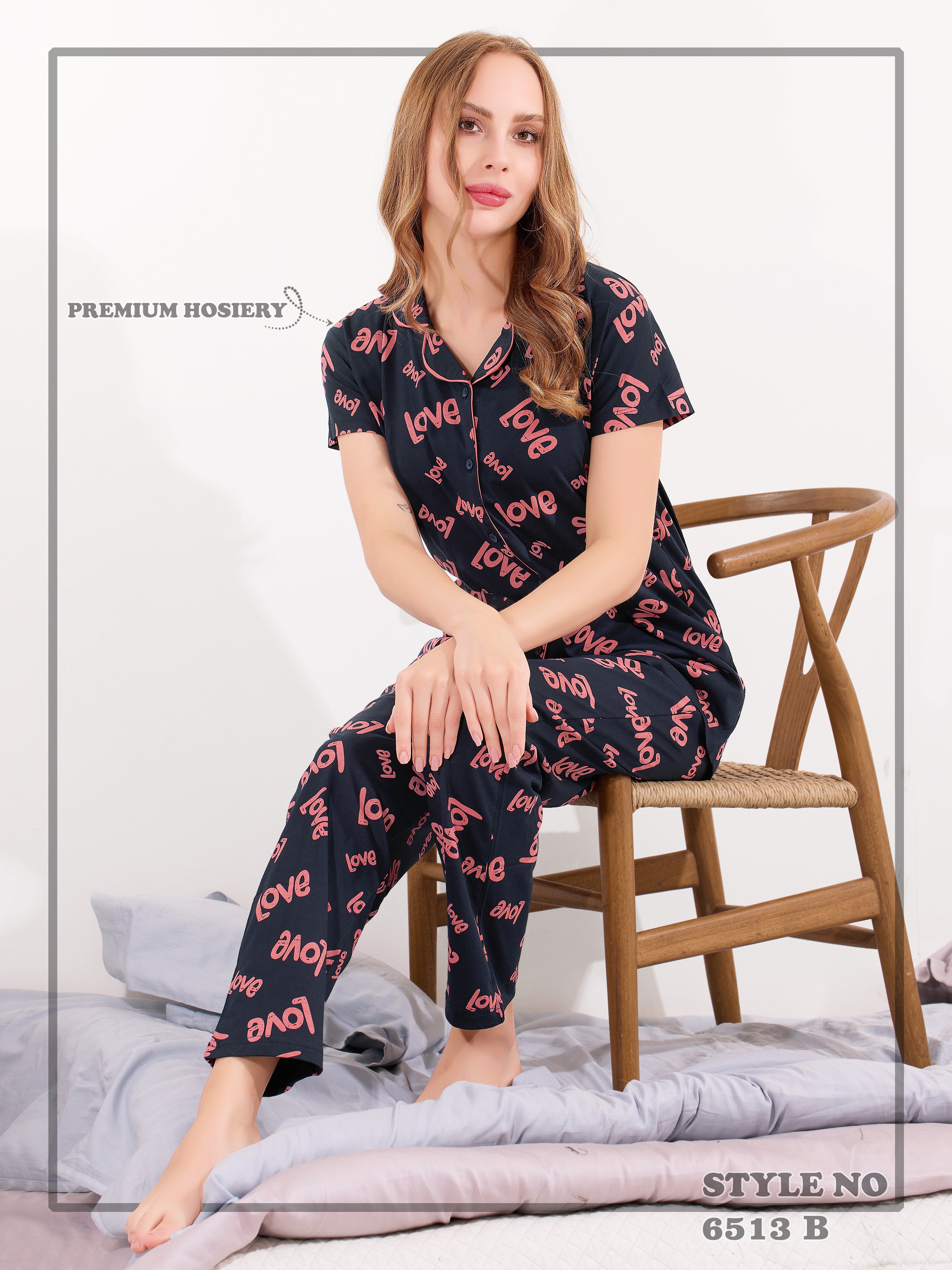 Cotton Lycra Short Sleeve Printed Shirt and Pant Set - 6513 B Teens Lifestyle
