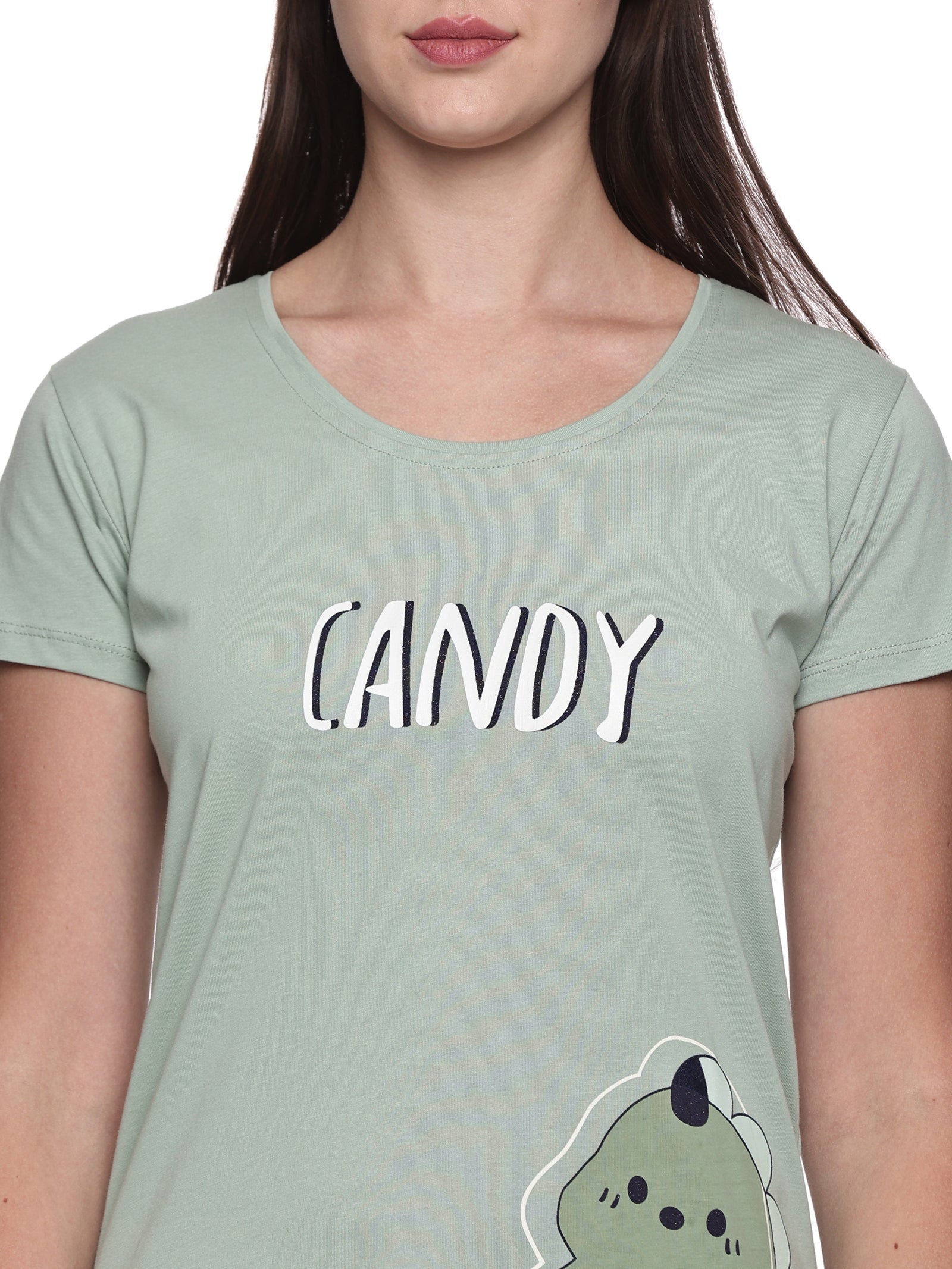 Cotton Lycra Short Sleeve Printed T-shirt and Pant Set - 6533 B Teens Lifestyle