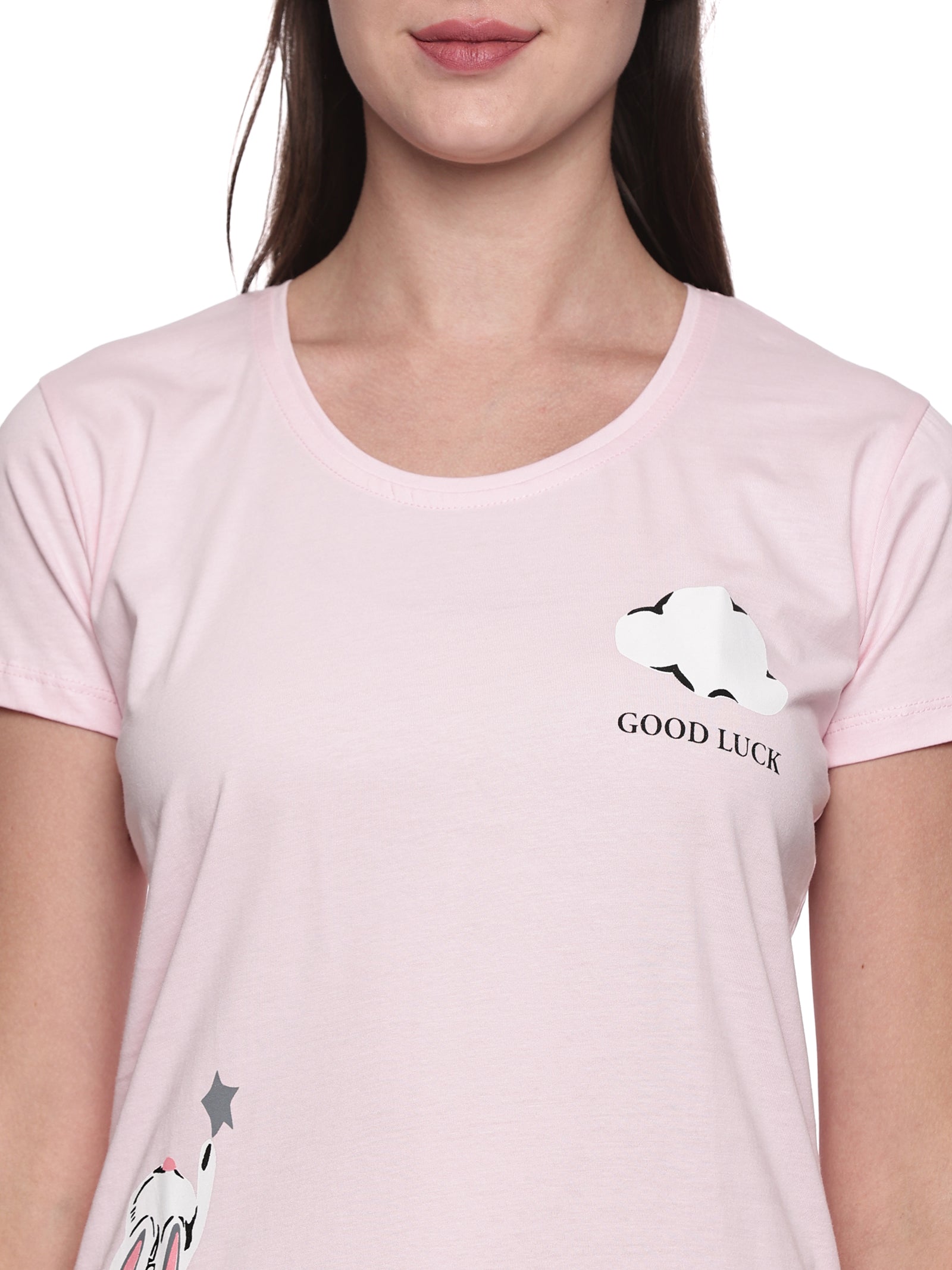 Cotton Lycra Short Sleeve Printed T-shirt and Pant Set - 6547 B Teens Lifestyle