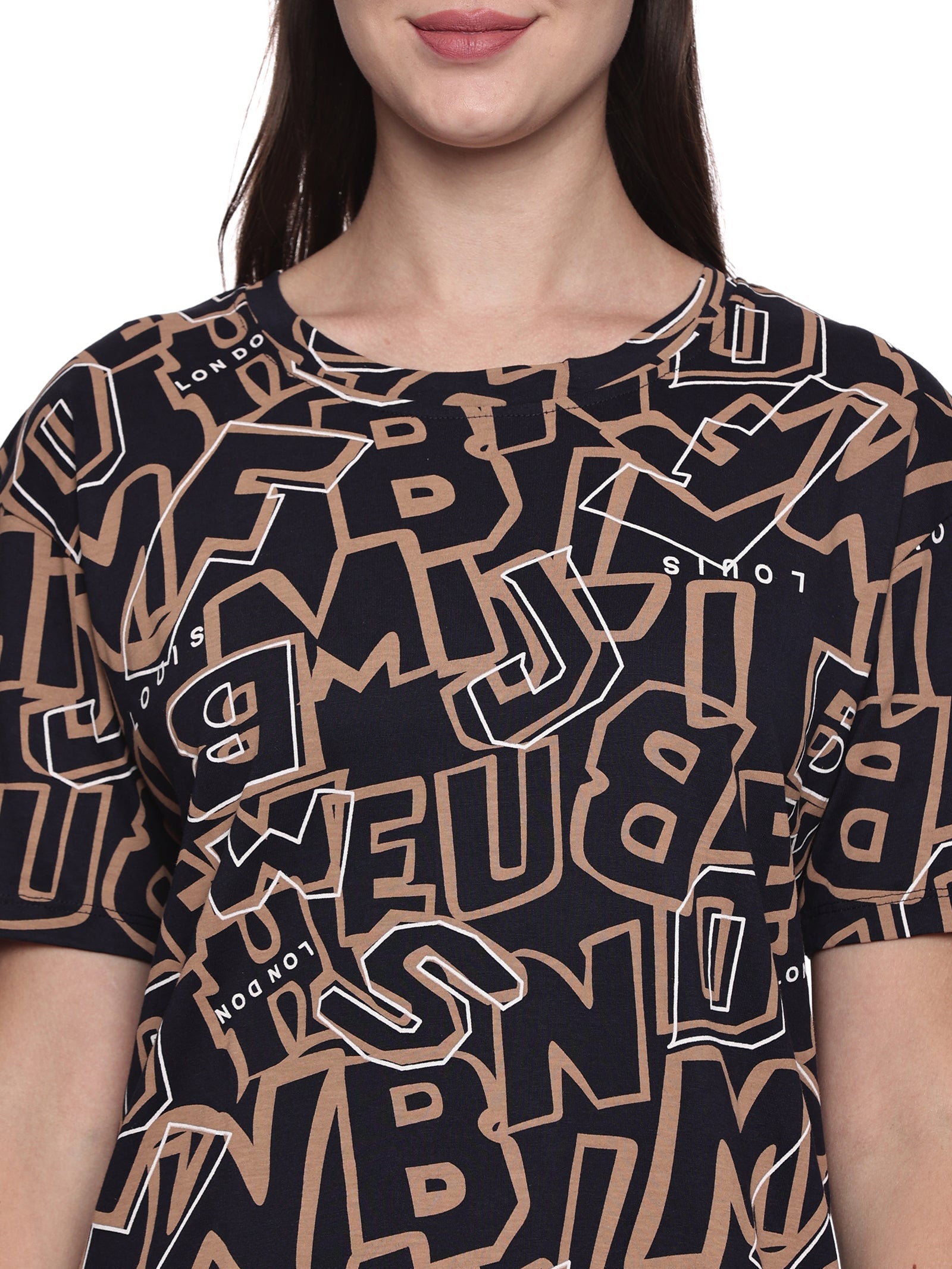 Cotton Lycra Drop Sleeve Printed T-shirt and Pant Set - 6345 A Teens Lifestyle