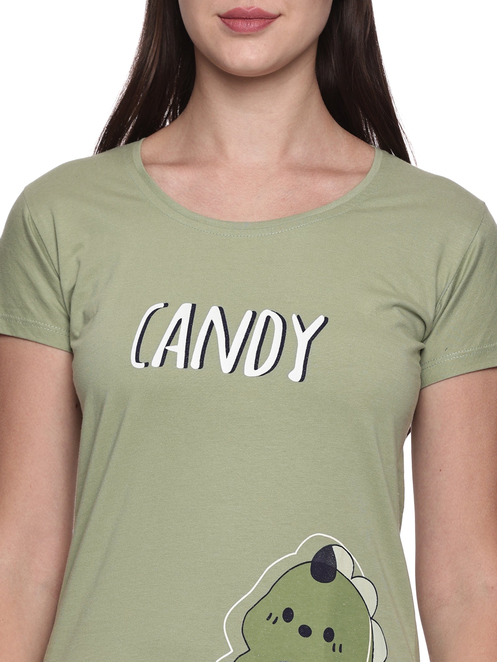 Cotton Lycra Short Sleeve Printed T-shirt and Pant Set - 6533 A Teens Lifestyle