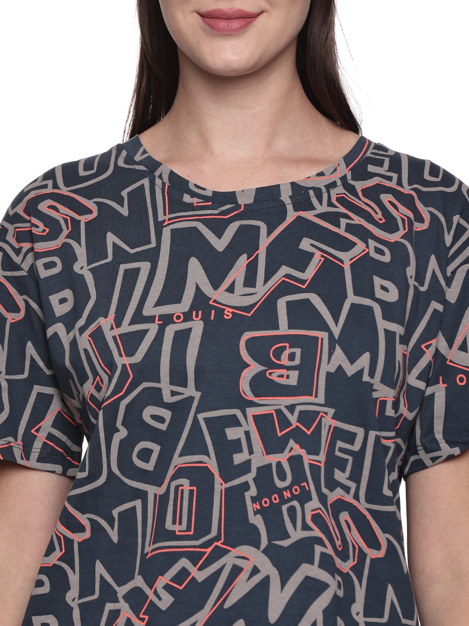 Cotton Lycra Drop Sleeve Printed T-shirt and Pant Set - 6345 B Teens Lifestyle