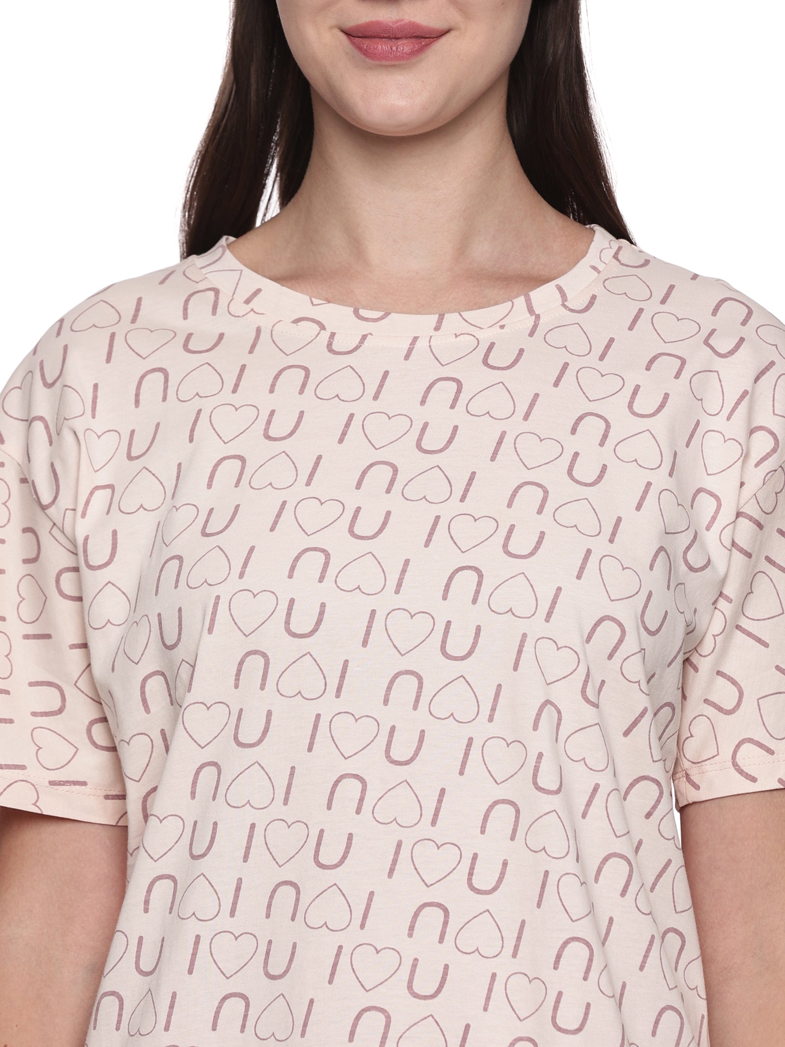 Cotton Lycra Drop Sleeve Printed T-shirt and Pant Set - 6294 B Teens Lifestyle