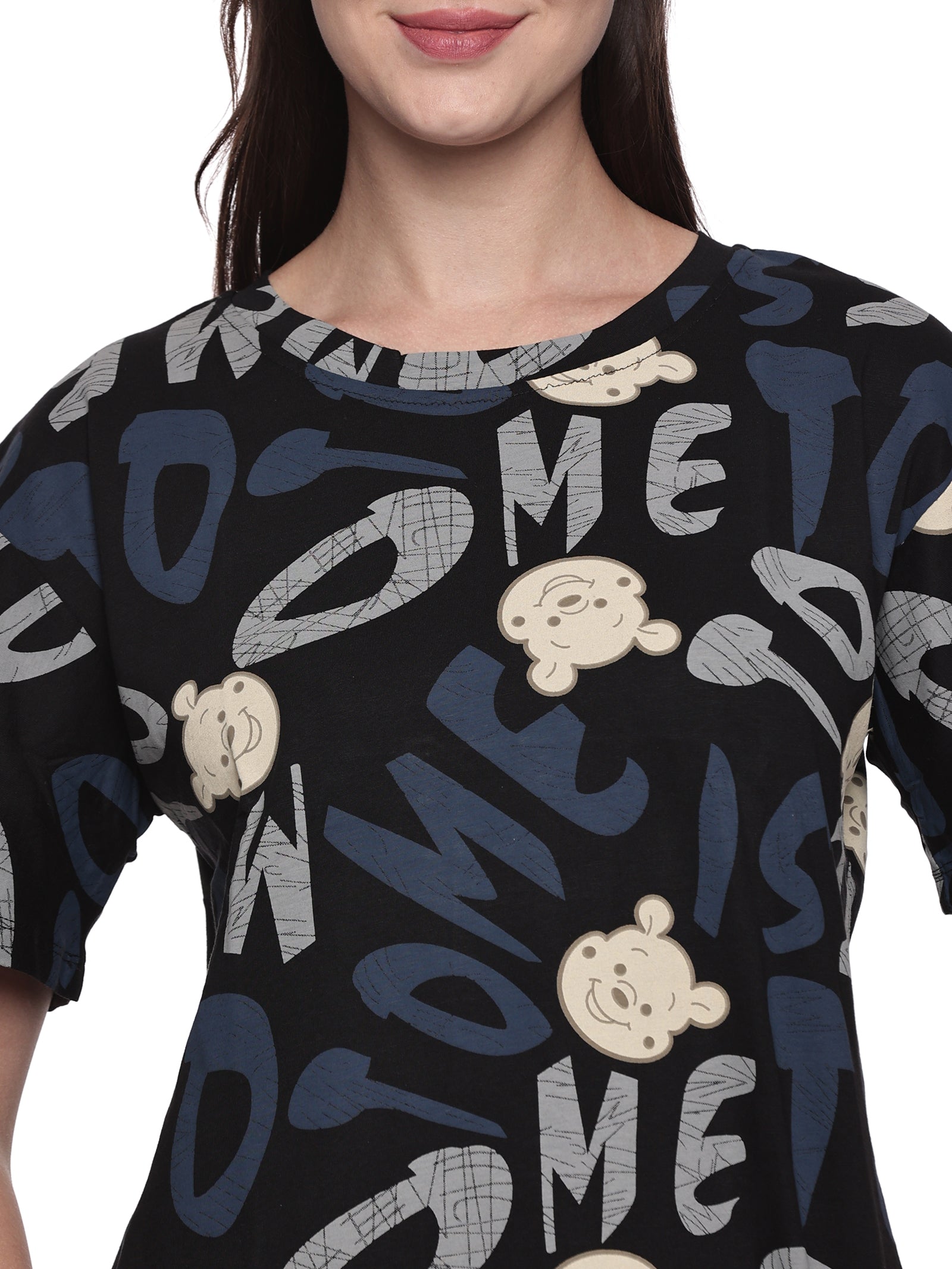 Cotton Lycra Drop Sleeve Printed T-shirt and Pant Set - 6348 B Teens Lifestyle