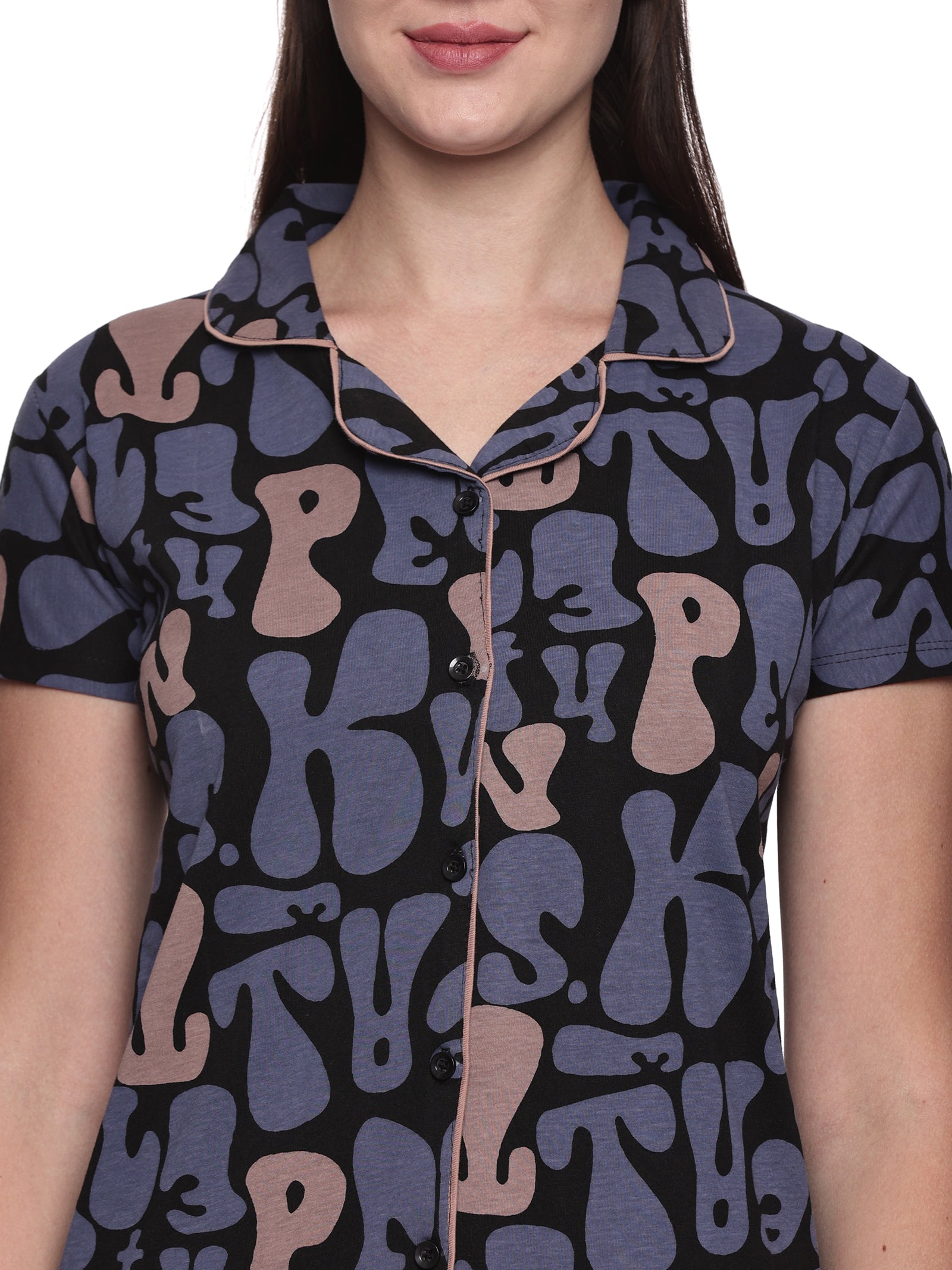 Cotton Lycra Short Sleeve Printed Shirt and Pant Set - 6455 A Teens Lifestyle