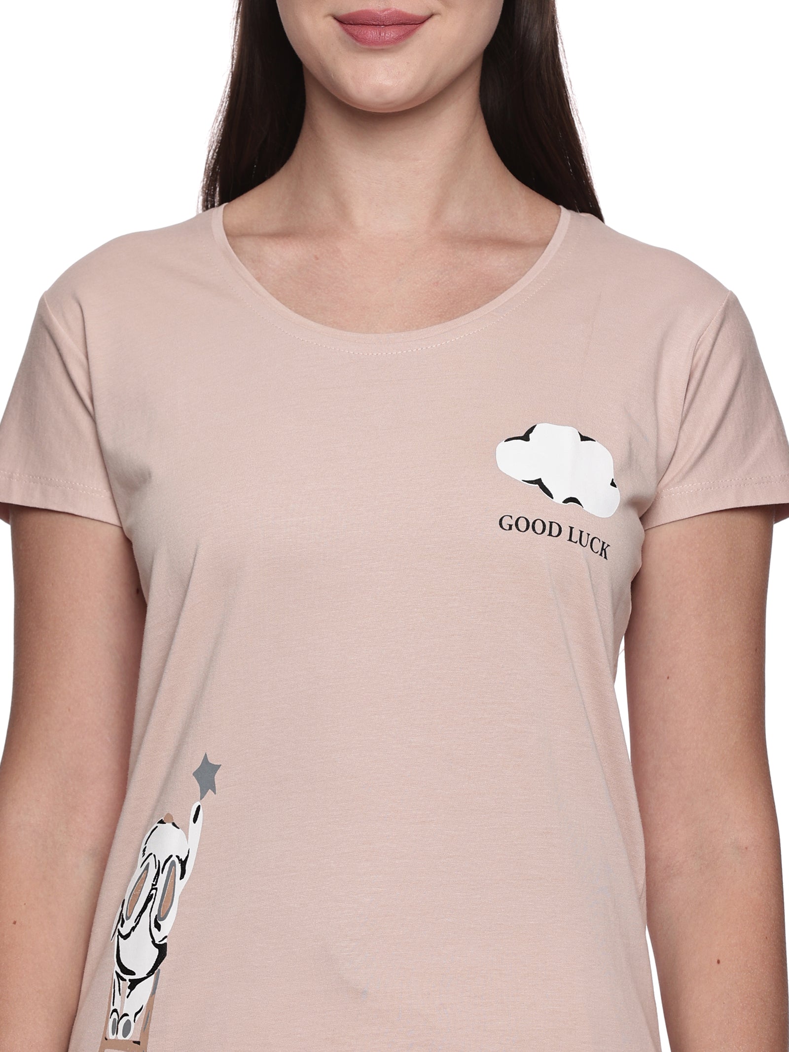 Cotton Lycra Short Sleeve Printed T-shirt and Pant Set - 6547 A Teens Lifestyle