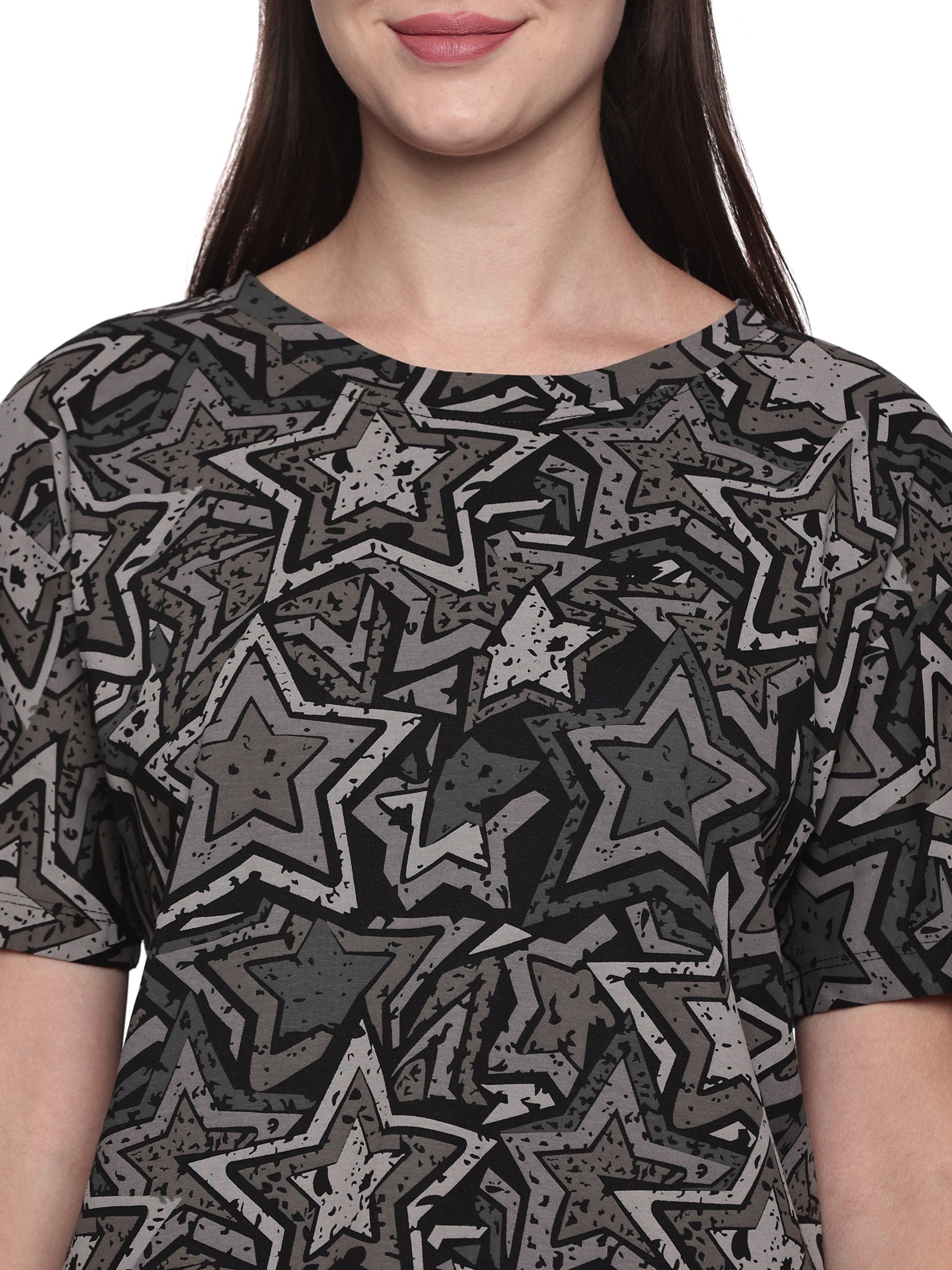 Cotton Lycra Drop Sleeve Printed T-shirt and Pant Set - 6351 A Teens Lifestyle