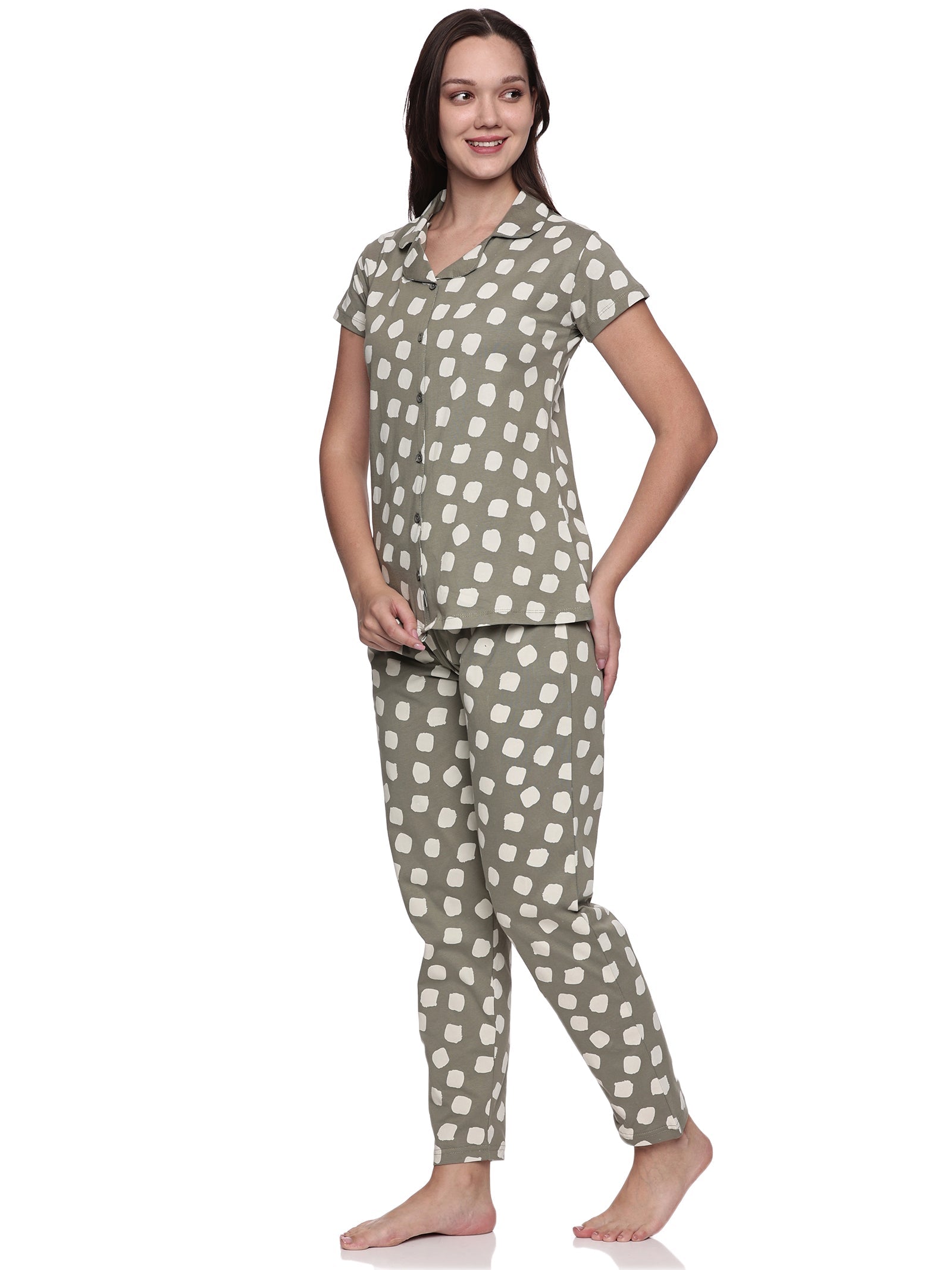 Cotton Lycra Short Sleeve Printed Shirt and Pant Set - 6500 A Teens Lifestyle