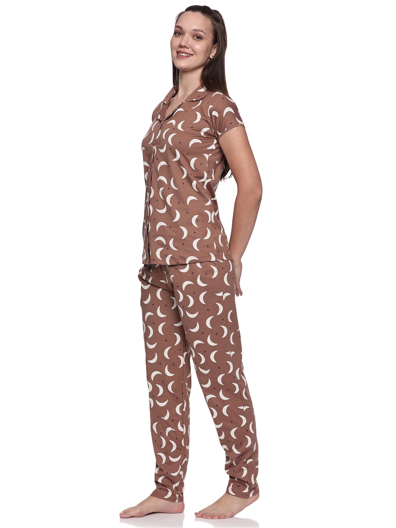 Cotton Lycra Short Sleeve Printed Shirt and Pant Set - 6567 B Teens Lifestyle