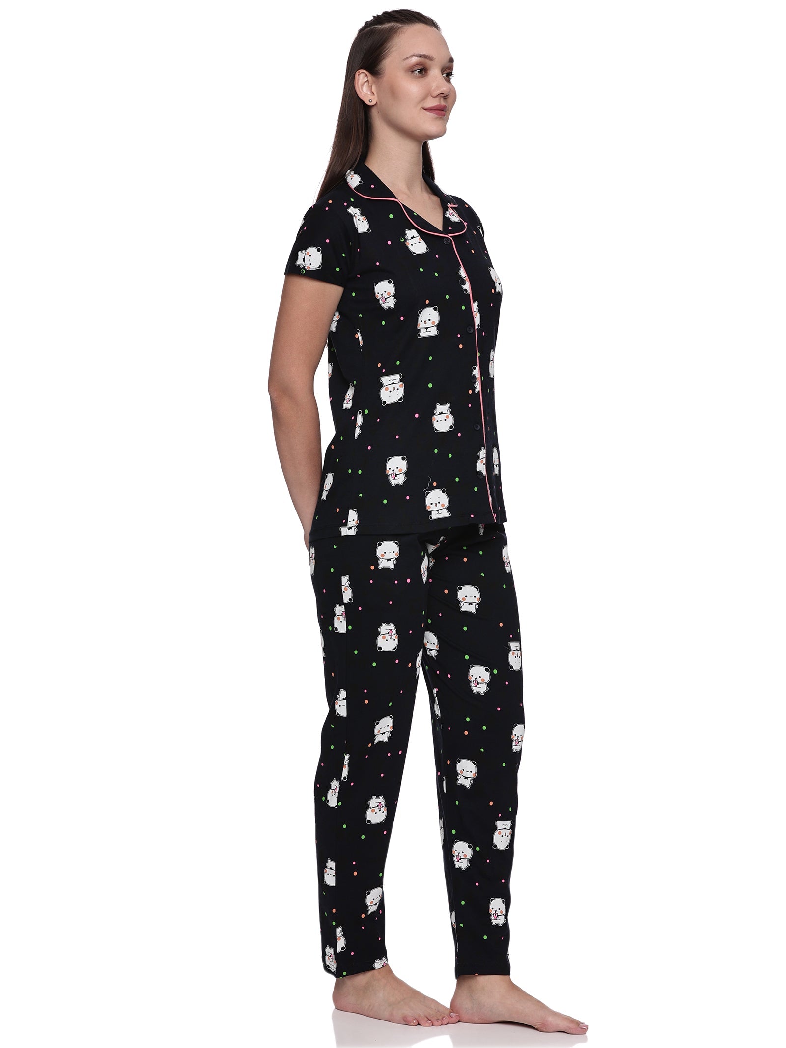 Cotton Lycra Short Sleeve Printed Shirt and Pant Set - 6570 A Teens Lifestyle