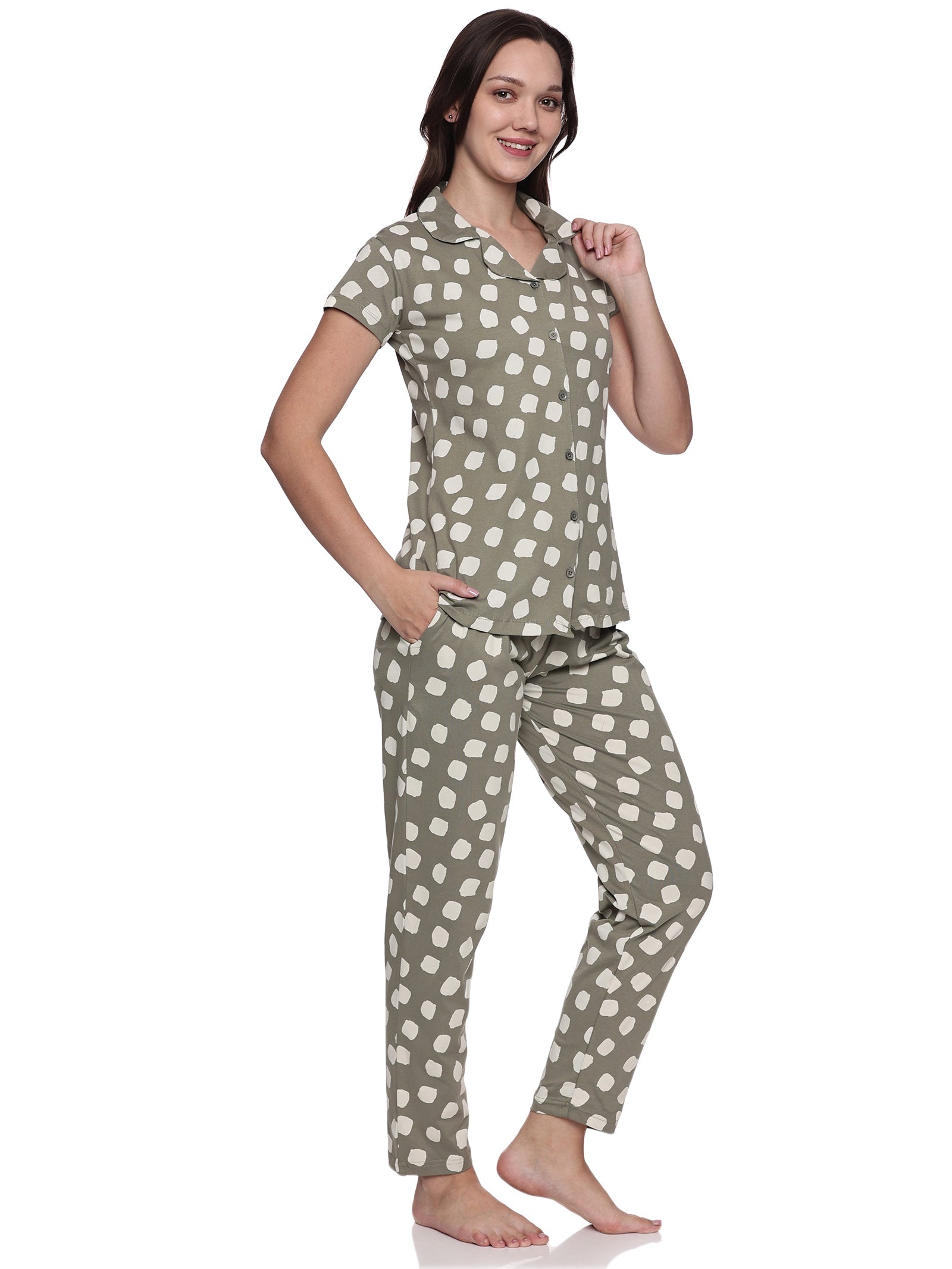 Cotton Lycra Short Sleeve Printed Shirt and Pant Set - 6500 A Teens Lifestyle